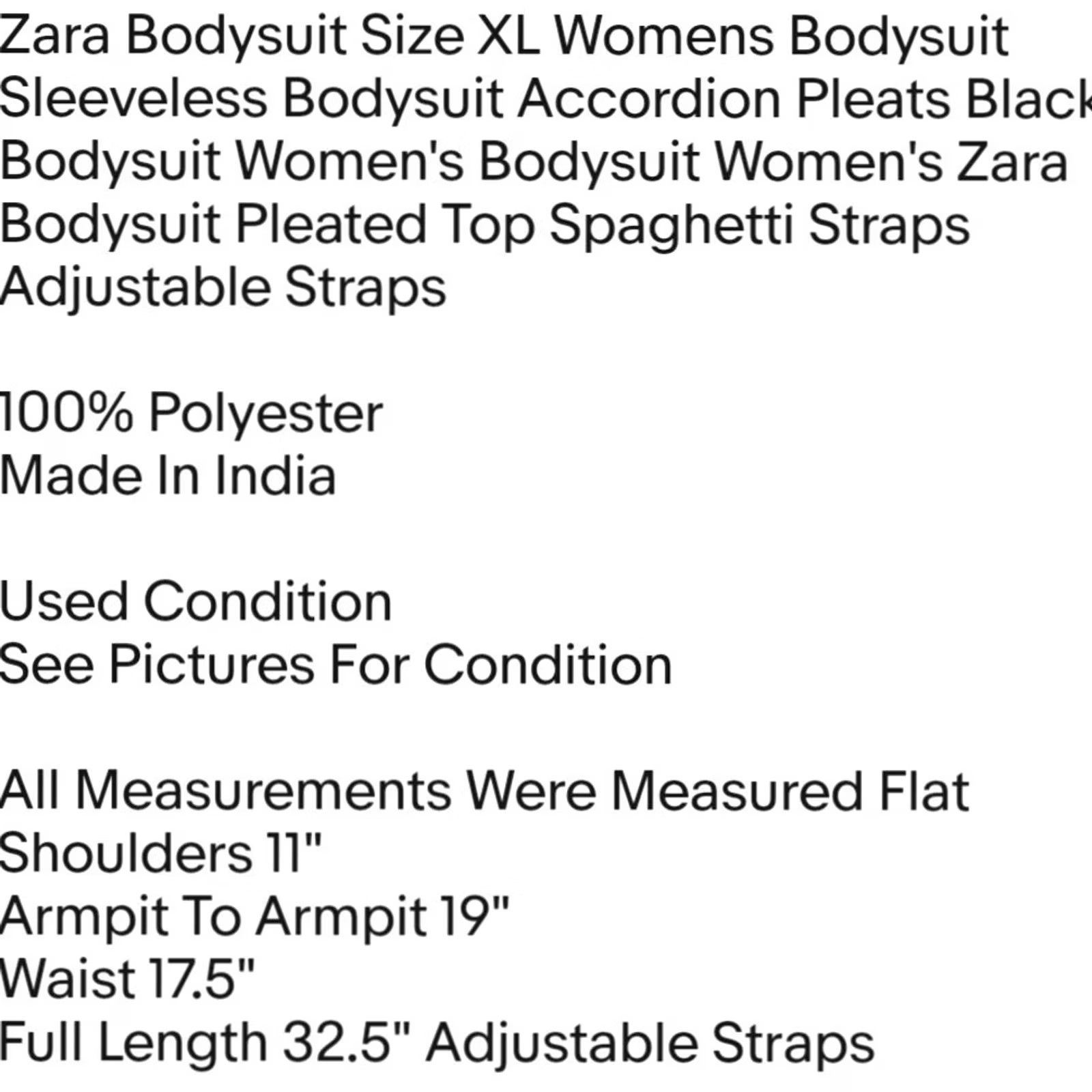 Zara Zara Suit Womens XL Black Bodysuit Size Sleeveless Accordion Pleats Size XL / US 12-14 / IT 48-50 - 2 Thumbnail