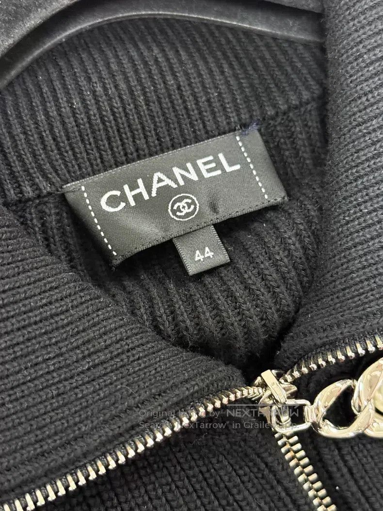 Chanel Chanel Red and white striped zipper long-sleeved knitted c Size M / US 6-8 / IT 42-44 - 6 Thumbnail