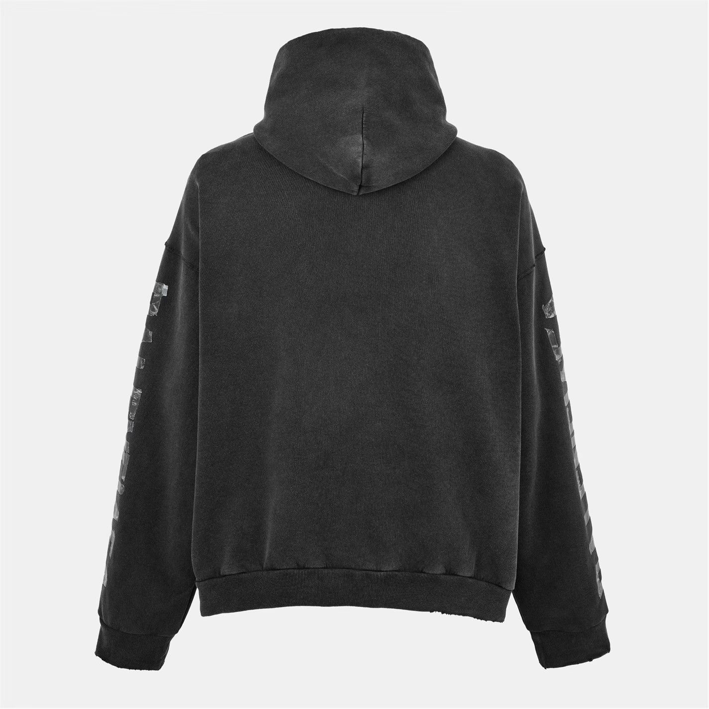 Balenciaga o1g2r1mq0226 Bal Tape Pullover Hoodie In Faded Black Size US L / EU 52-54 / 3 - 2 Thumbnail