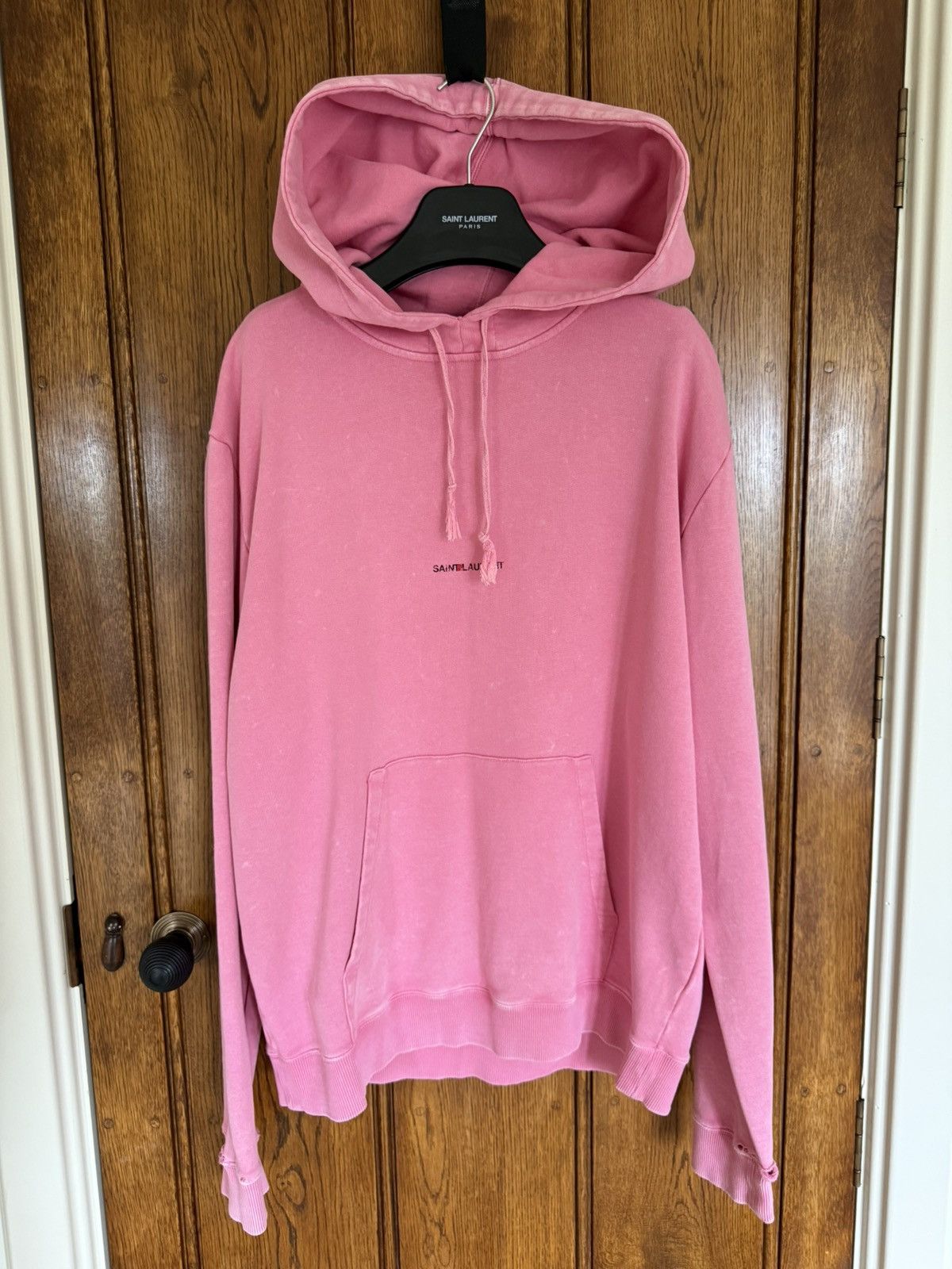 Saint Laurent Paris $990 Saint Laurent Rive Gauche logo hoodie rare XL grail Size US XL / EU 56 / 4 - 1 Thumbnail