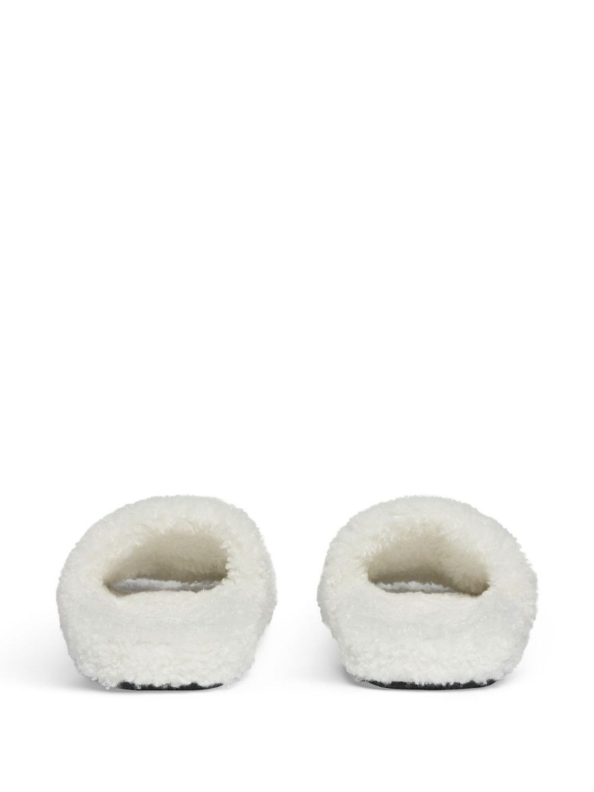 Balenciaga o1s1rm1225 Furry Slide Sandals in White Size US 6 / IT 36 - 6 Thumbnail