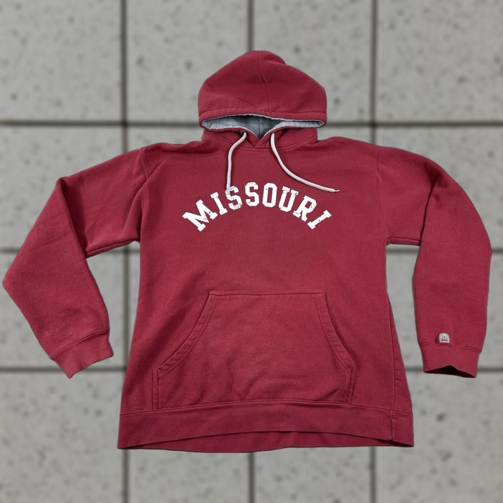Vintage VINTAGE American Crown Hoodie Sweatshirt Missouri State Spellout Red Size M Men Pullover 90s? Size US M / EU 48-50 / 2 - 1 Thumbnail