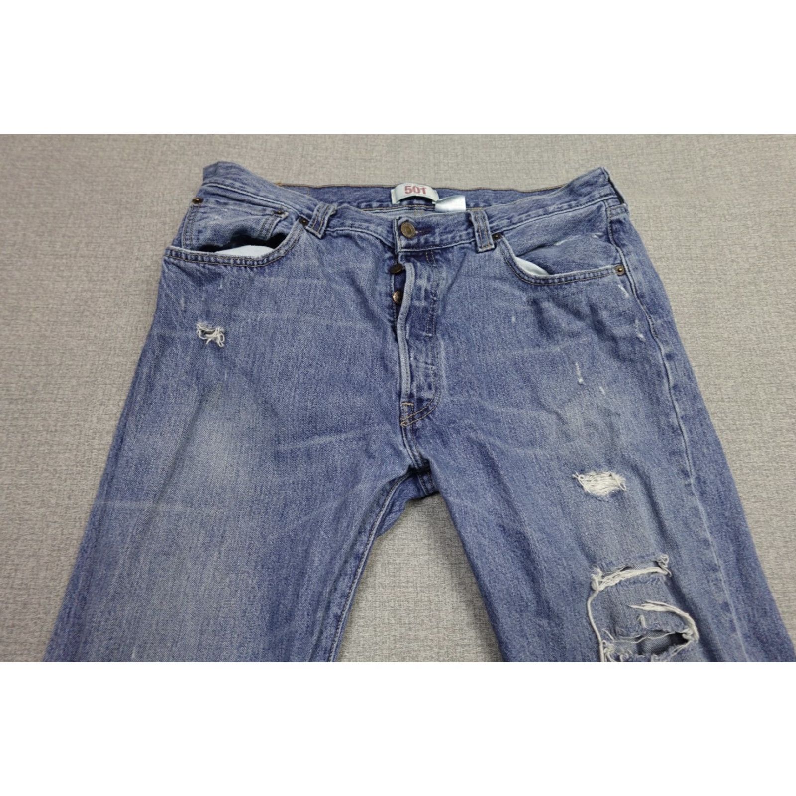 Levi's Levi's 501 Jeans Men 36x30 Blue Regular Fit Dark Wash Button Fly Straight Western Size US 36 / EU 52 - 2 Thumbnail