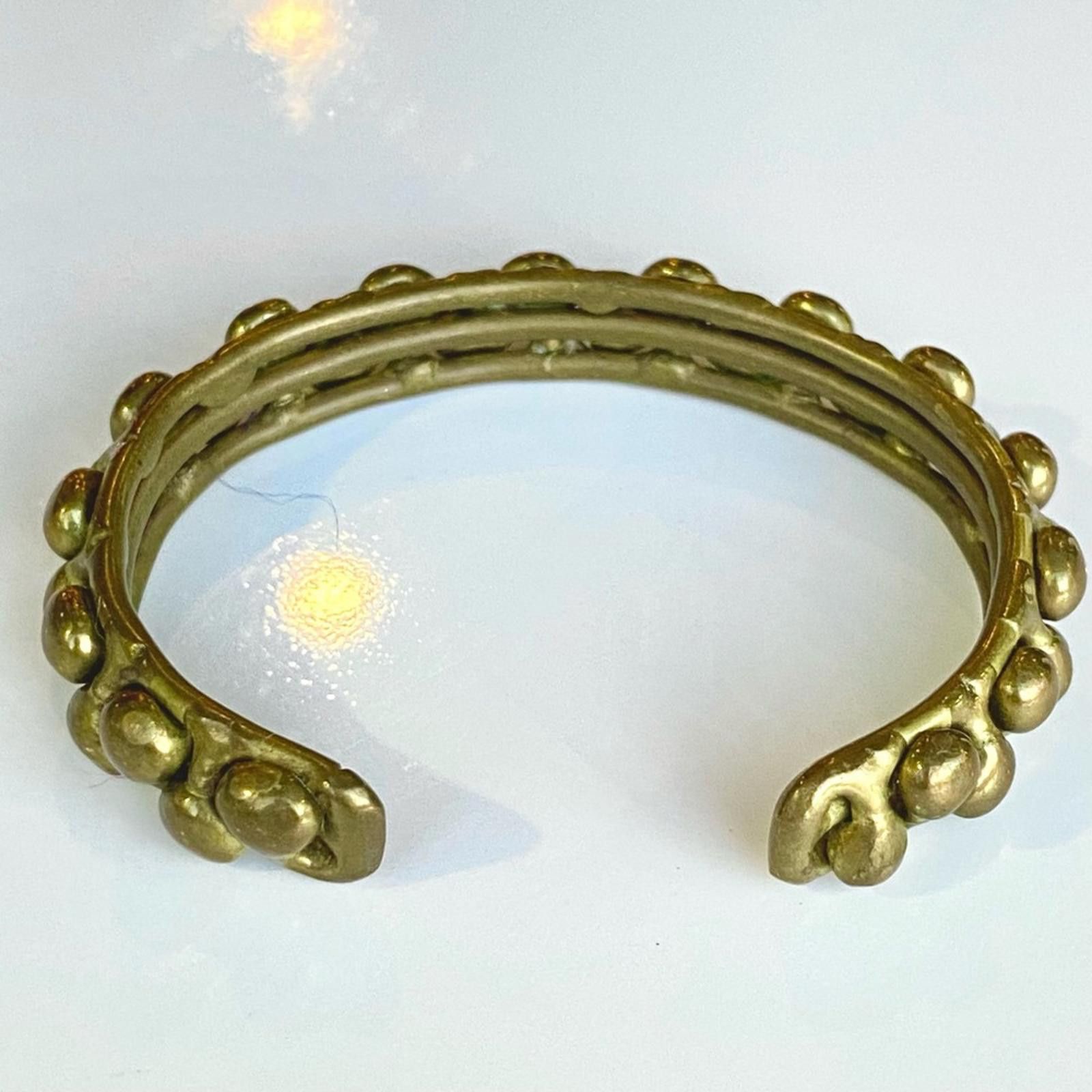 Other Vintage MCM Brutalist Brass Statement Cuff Bracelet 70s Size ONE SIZE - 2 Thumbnail