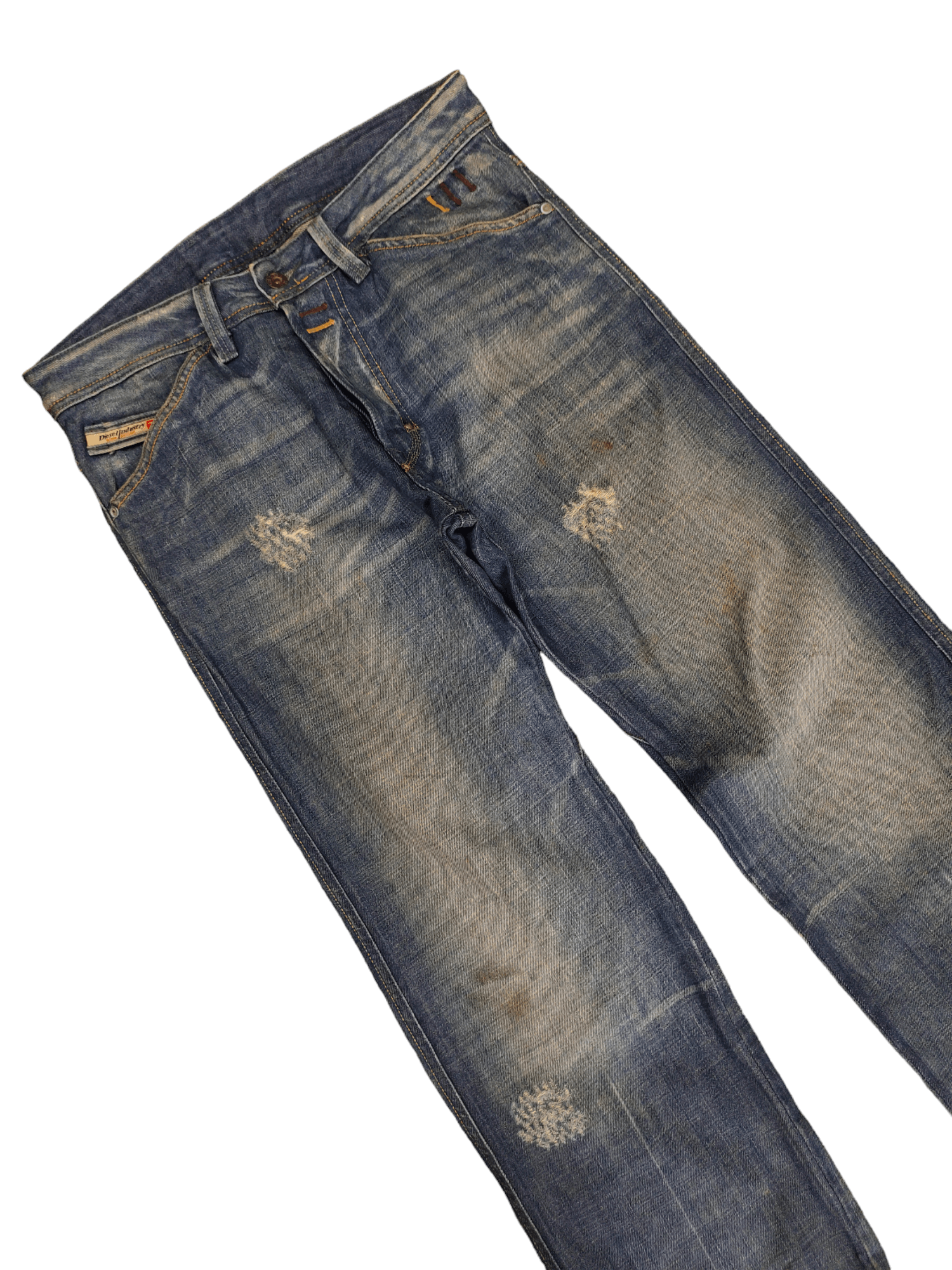 Diesel Loose Leg Diesel D Logo Distress Faded Denim Pants Y2k Size US 30 / EU 46 - 6 Thumbnail