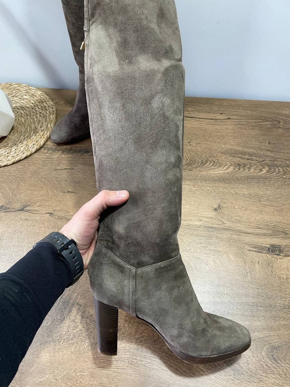 Loro Piana Loro Piana Sharmaine Suede High Knee Boots Womens Brown Size US 6.5 / IT 36.5 - 8 Thumbnail