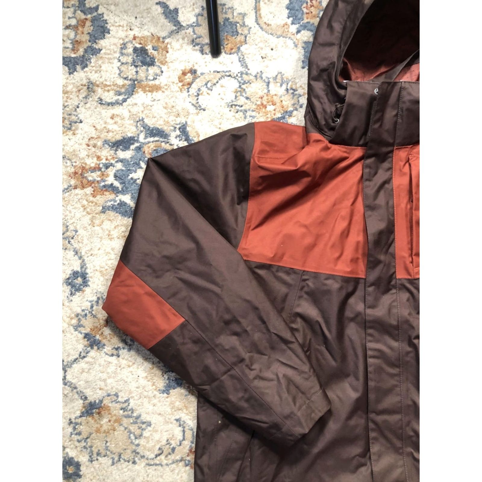 The North Face The North Face Jacket Mens Large Brown Orange Hooded Ski Insulated Full Zip Brown Orange Colorblock Mid-Length Pockets Zip Adventure Mens L/G Size US L / EU 52-54 / 3 - 3 Thumbnail