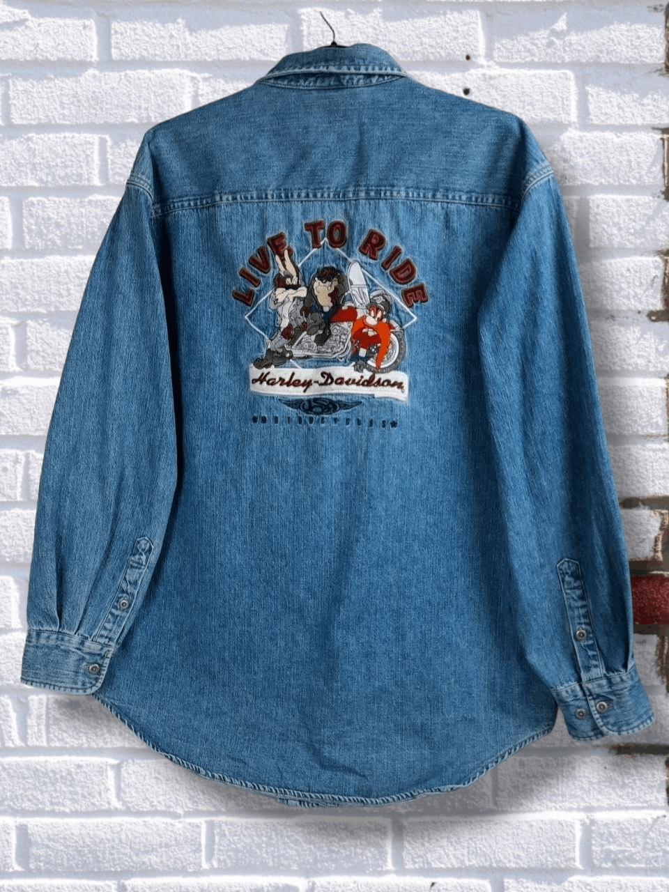 Disney Harley Davidson Jeans Denim Long Sleeve Shirt Jacket Vintage Size US M / EU 48-50 / 2 - 1 Thumbnail