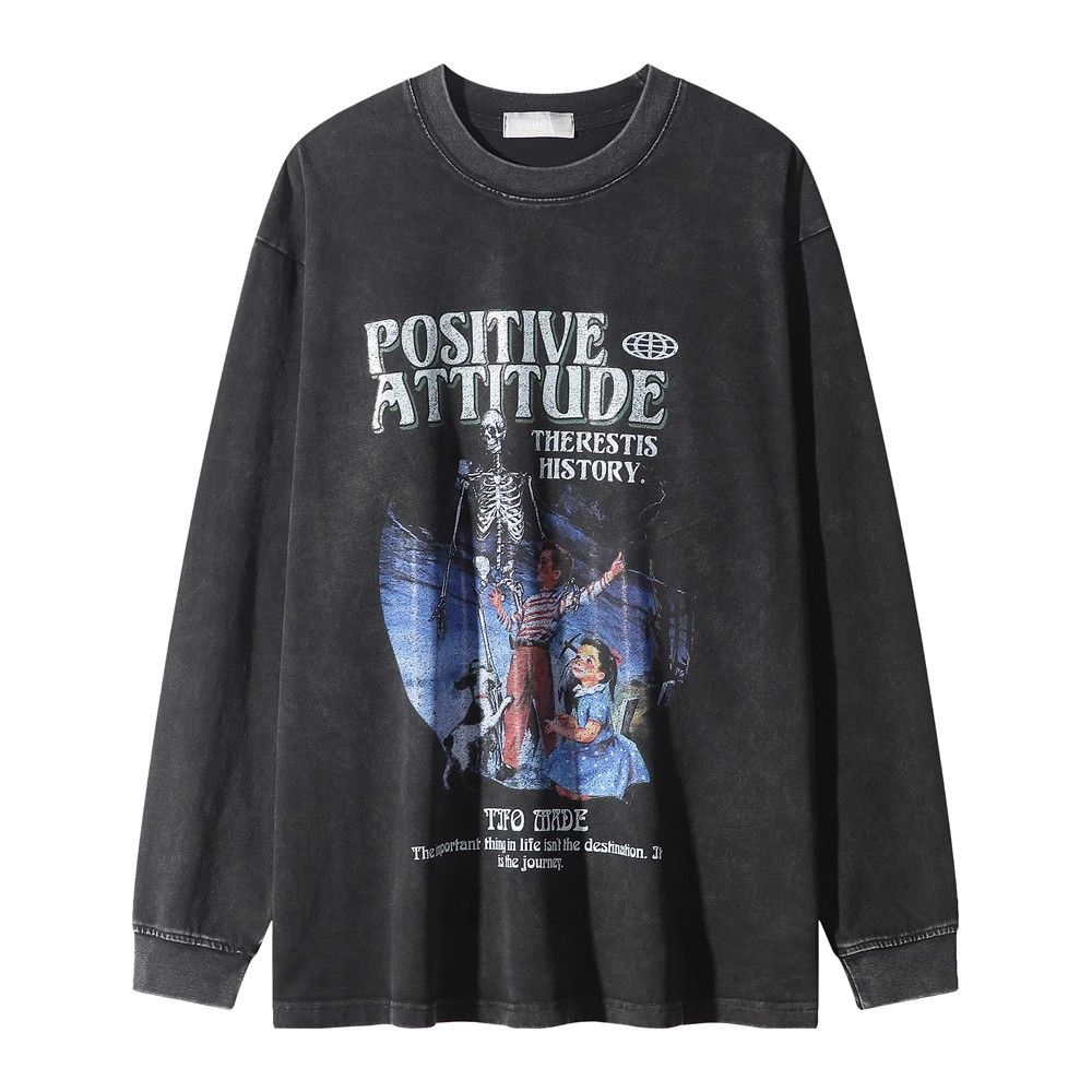 Japanese Brand × Vintage Men's washed distressed devil skull long sleeve T-shirt Size US M / EU 48-50 / 2 - 1 Thumbnail