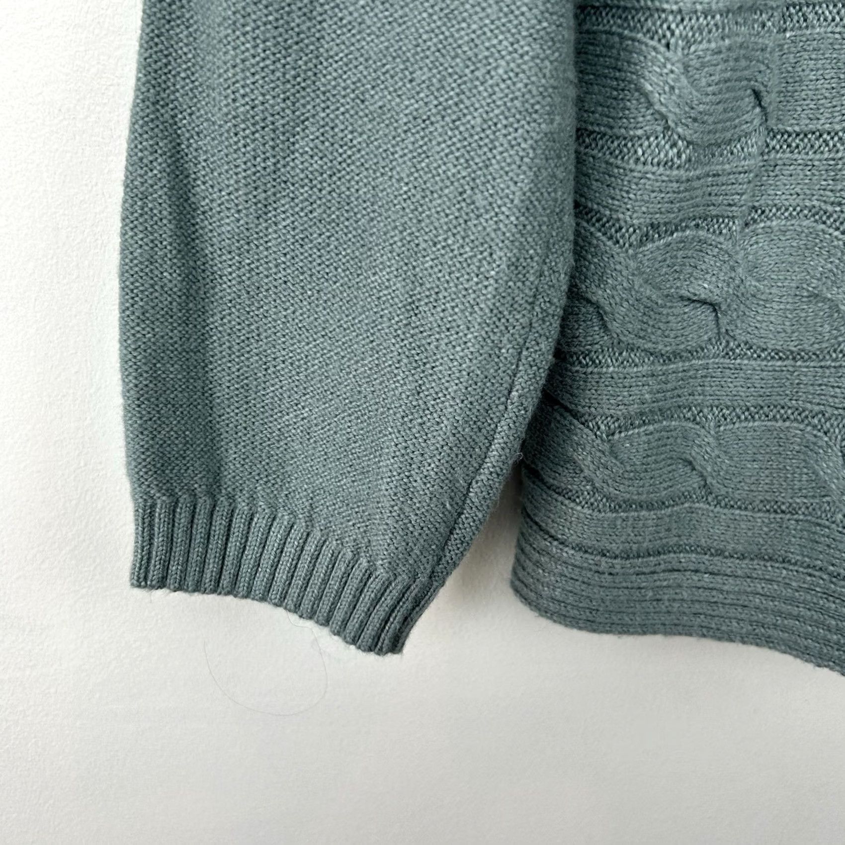 J. Jill J Jill Sweater Womens Small Green Cable Knit Horizontal Oversized Soft Tunic Size S / US 4 / IT 40 - 4 Thumbnail