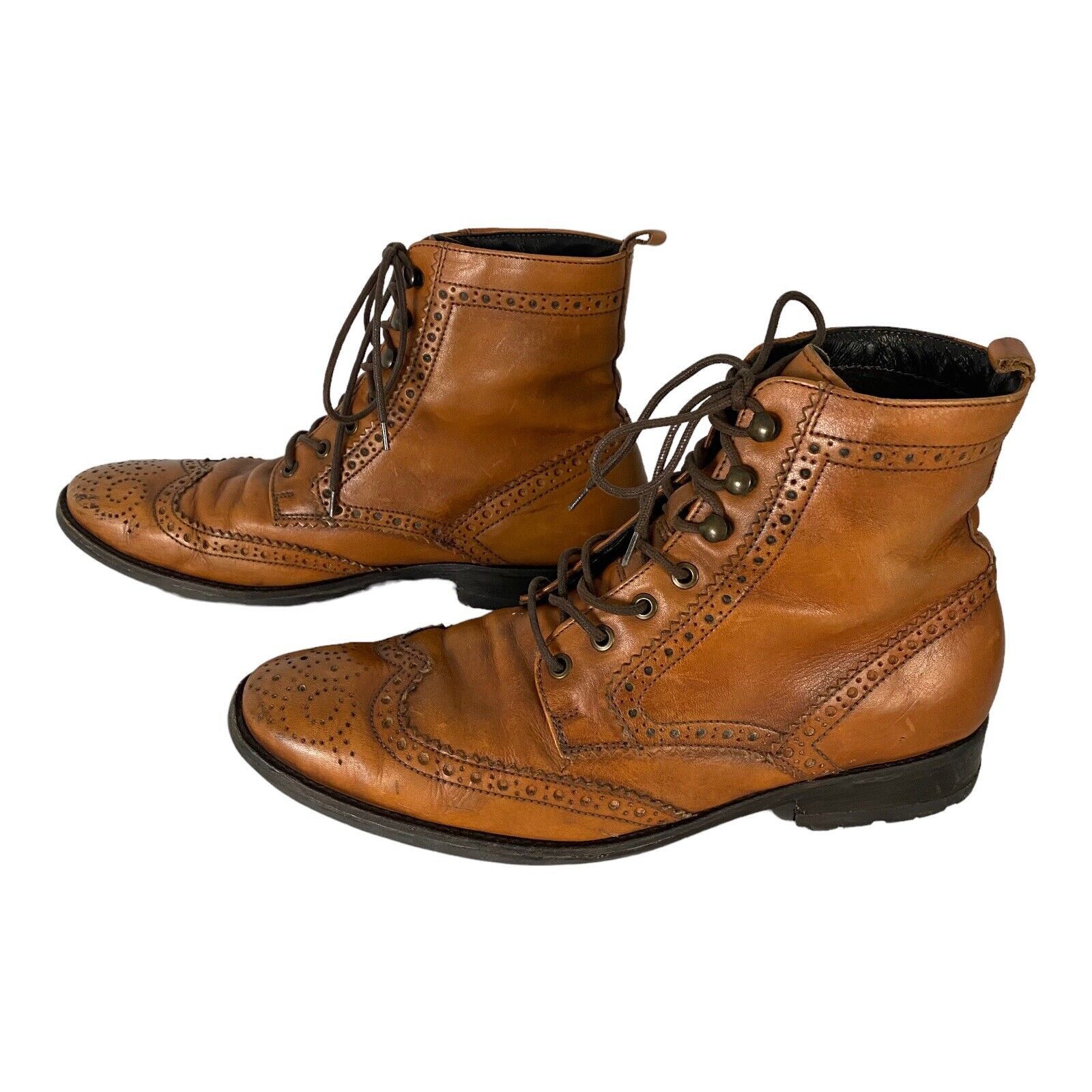 Johnston & Murphy Johnston & Murphy Wingtip Boots Brown Leather Mens 10 Size US 10 / EU 43 - 5 Thumbnail