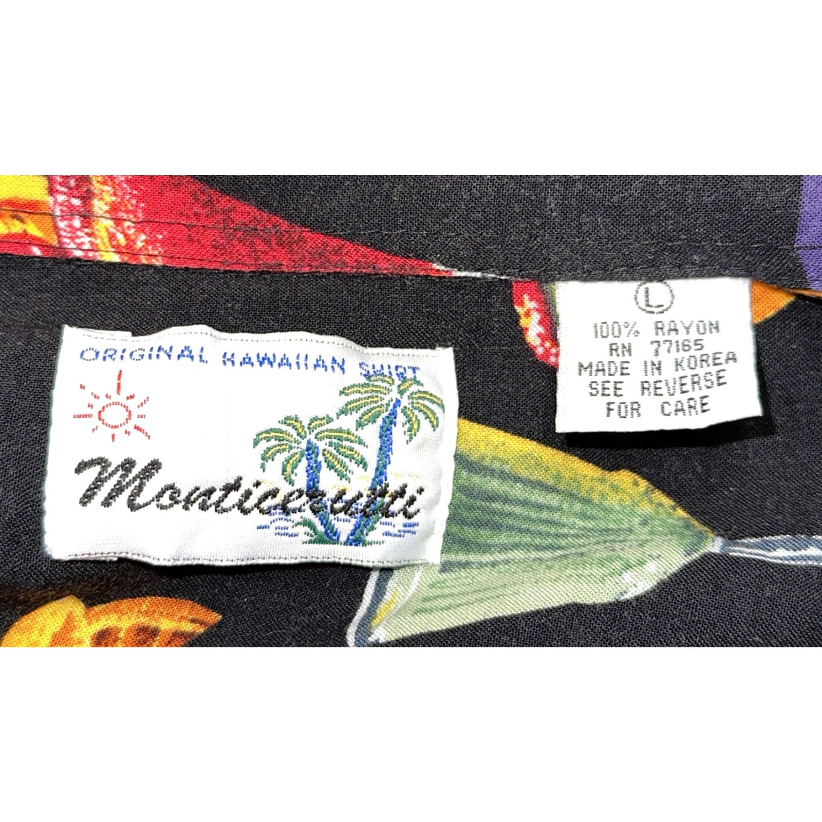 ALOHAS Monticerutti Men's Hawaiian Shirt L Multi Color Cocktail Print Short Sleeve Rayon Button-Up Men's Clothing Size US L / EU 52-54 / 3 - 7 Thumbnail