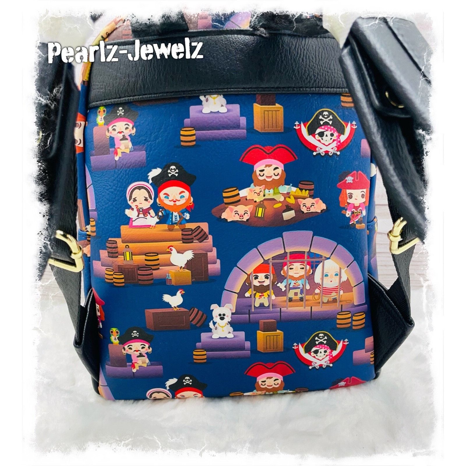 Disney Loungefly Disney Parks Pirates of the Caribbean Chibi AOP Mi Size ONE SIZE - 3 Thumbnail