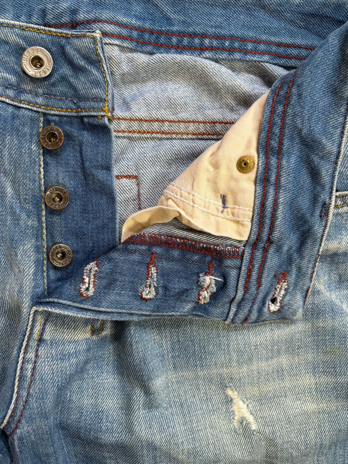 Diesel Vintage Diesel Zathan Blue Wash Distressed Flare Jeans Size US 32 / EU 48 - 3 Thumbnail
