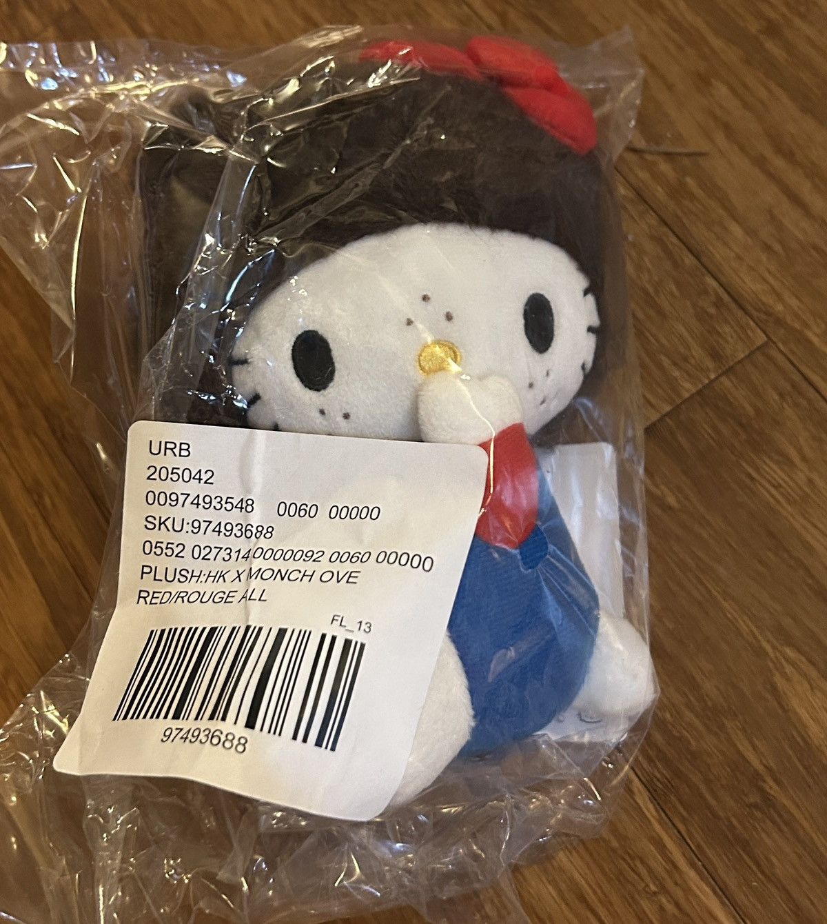 Urban Outfitters Sanrio Hello Kitty X Monchhichi Overalls Plushie Size ONE SIZE - 2 Thumbnail