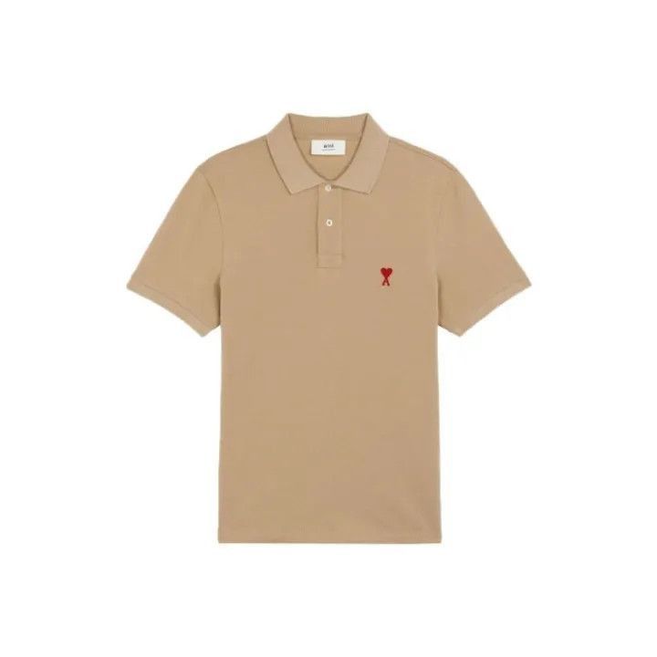 AMI AMIPARIS FW21 Khaki Embroidered Polo Shirt -2507 Size US L / EU 52-54 / 3 - 1 Thumbnail