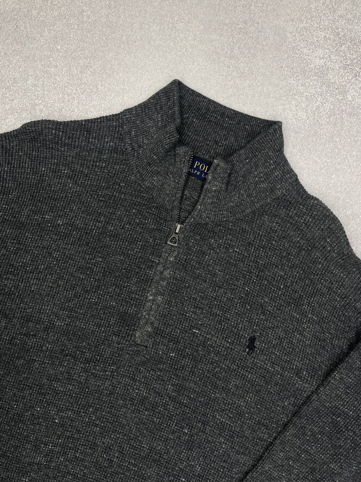 Polo Ralph Lauren Mens Polo Ralph Lauren Half Zip 1/4 Grey Pullover Y2K Rugby Size US L / EU 52-54 / 3 - 4 Thumbnail