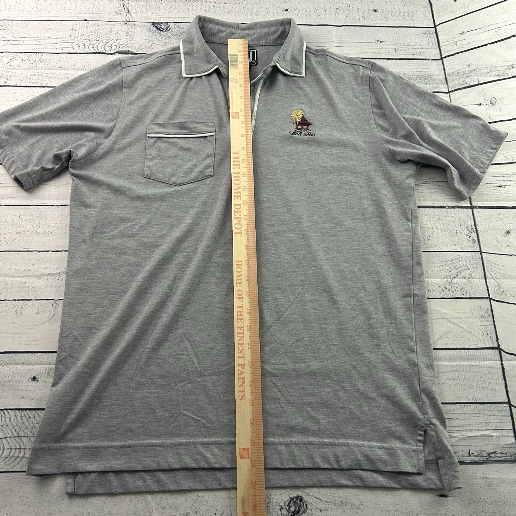Footjoy FootJoy Athletic Fit Bali Hai Short Sleeve Golf Polo Shirt Men's L Gray Size US L / EU 52-54 / 3 - 4 Thumbnail