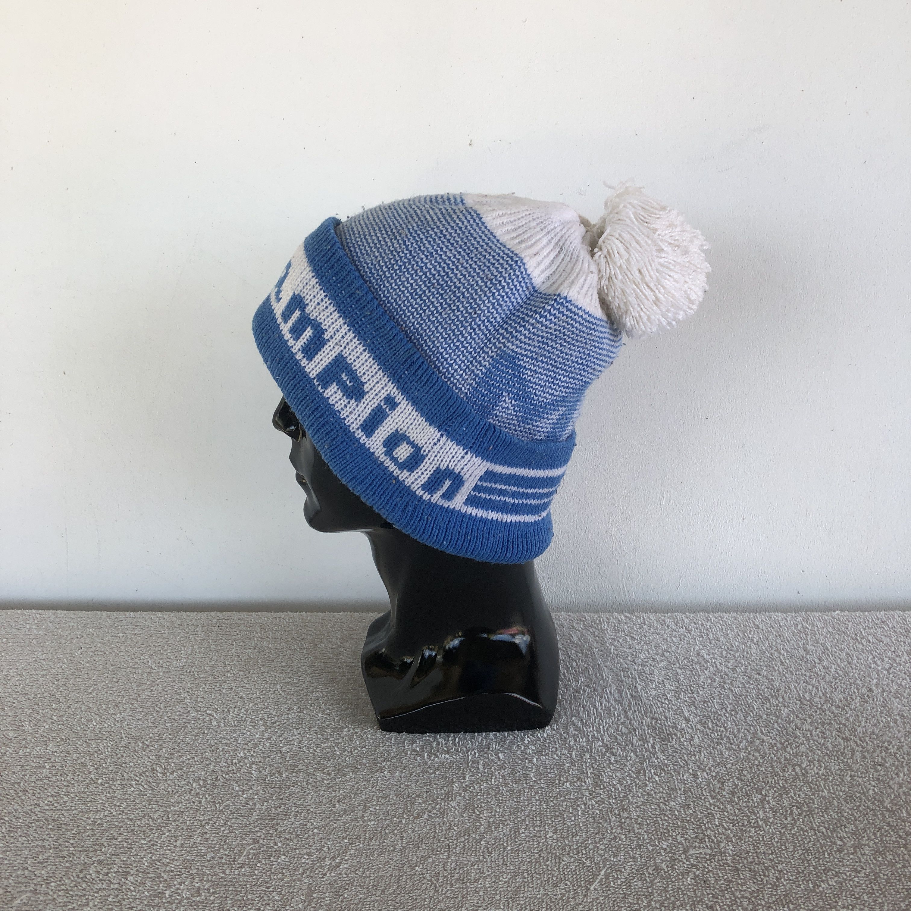 Japanese Brand Vintage 70s Champion Striped Beanie Snow Caps Pom Pom Hats Size ONE SIZE - 4 Thumbnail