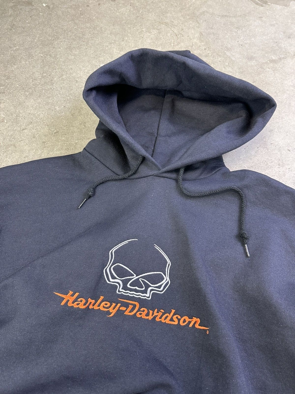 Harley Davidson × Vintage Vintage Harley Davidson Embroidered Hoodie L/XL Black Size US XL / EU 56 / 4 - 3 Thumbnail
