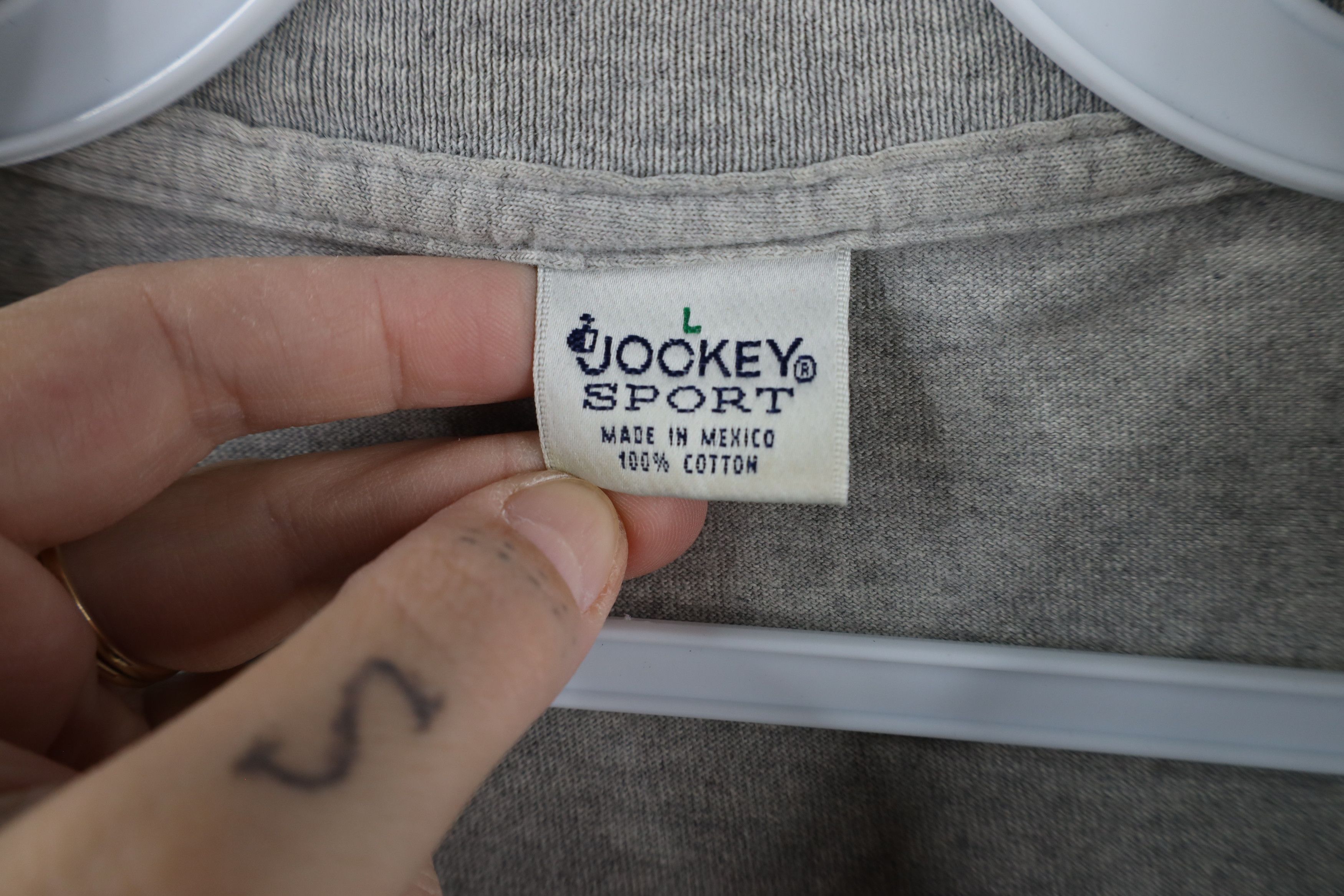 Vintage Vintage 90s Streetwear Blank Pocket T-Shirt Heather Gray Size US L / EU 52-54 / 3 - 9 Thumbnail