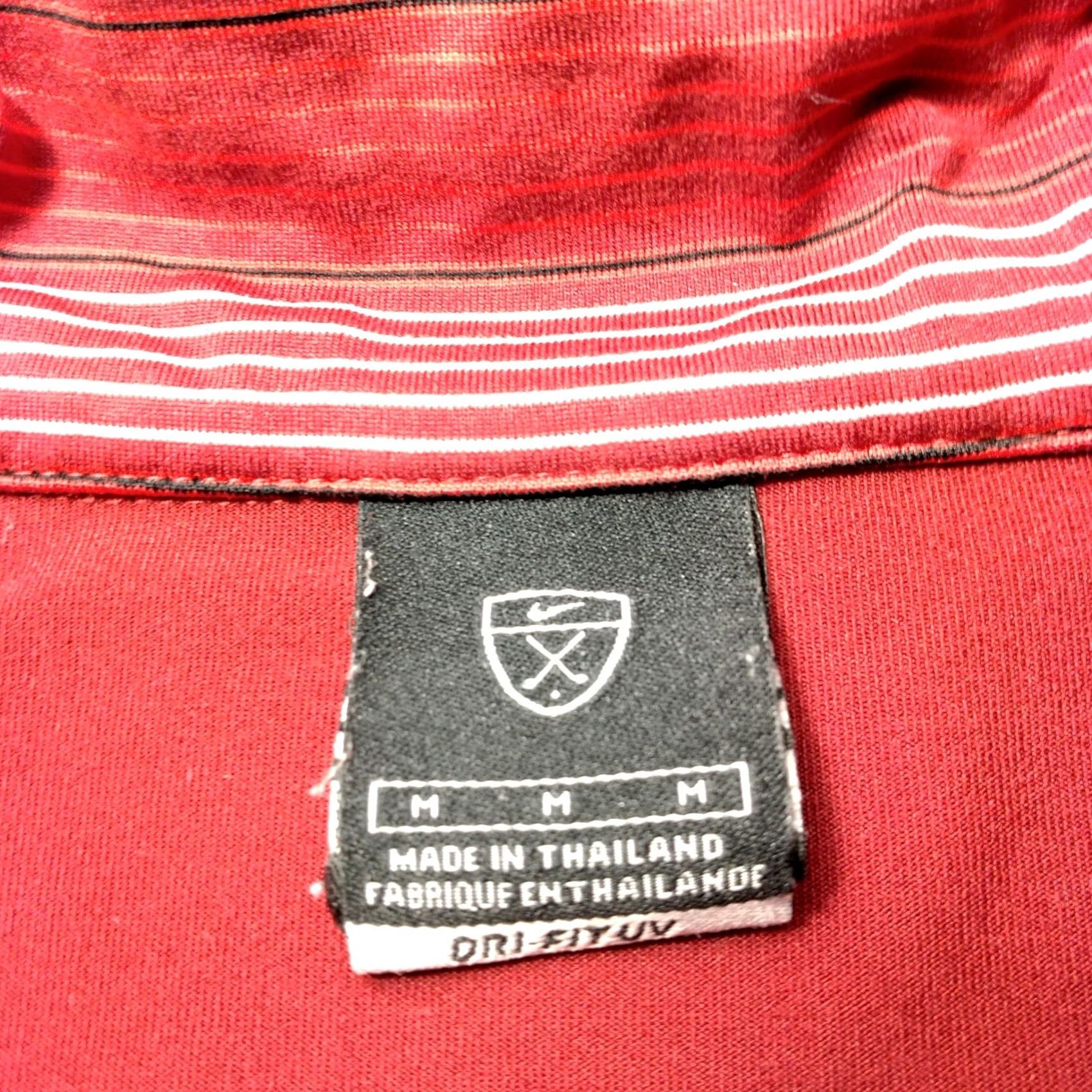 Nike Nike Shirt Mens M maroon Golf Dri Fit Polo Short Slv White Stripe Performance Size US M / EU 48-50 / 2 - 6 Thumbnail