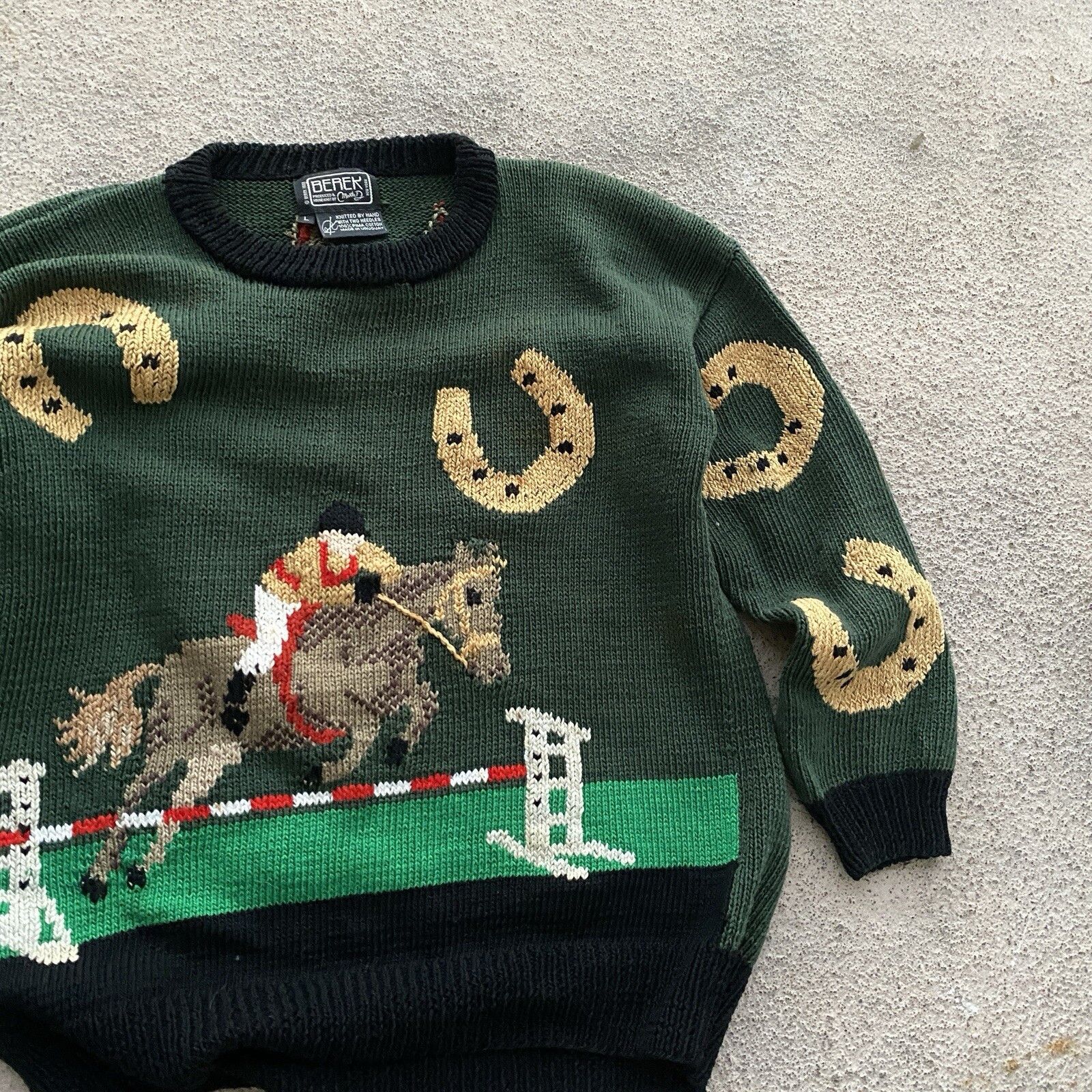 Vintage Vintage BEREK 80s Horse Marta knit sweater Aztec vibe Coogi Size US L / EU 52-54 / 3 - 3 Thumbnail