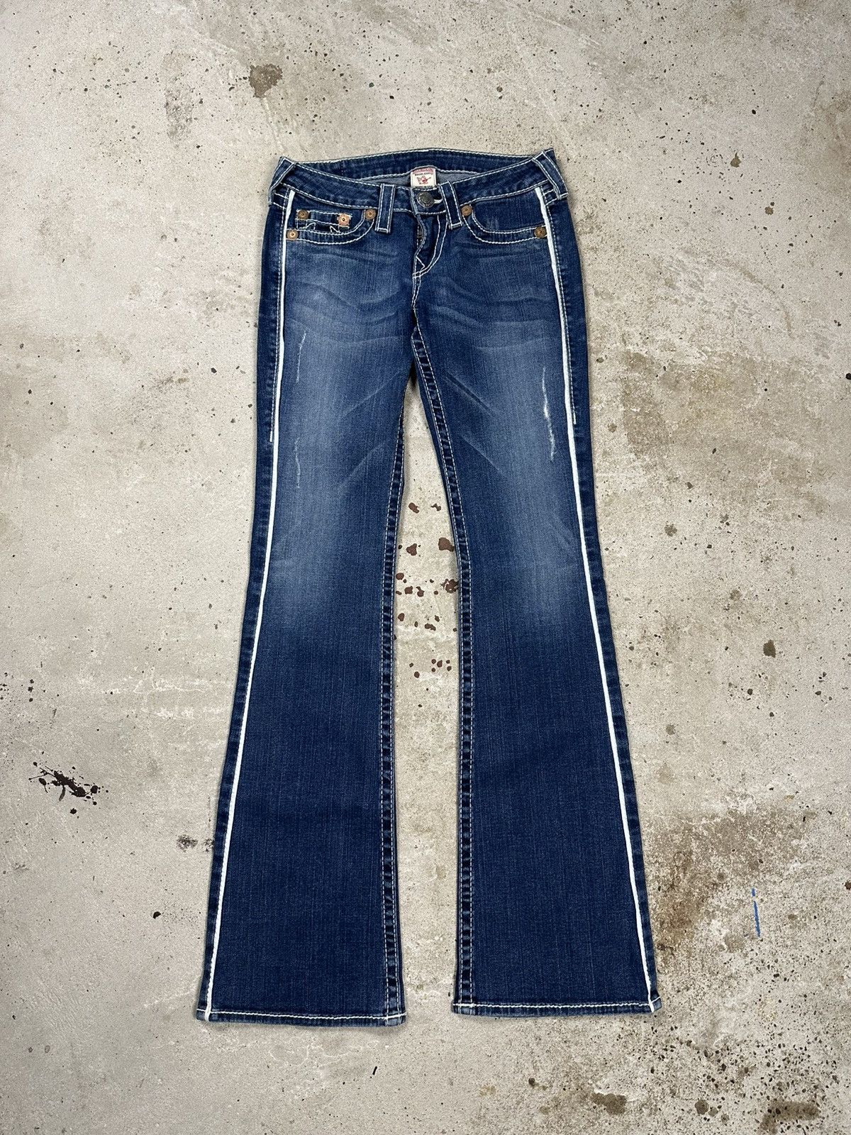True Religion × Vintage Vintage Y2K True Religion Bobby Big T Flare Denim Pants Jean Size US 27 - 2 Thumbnail