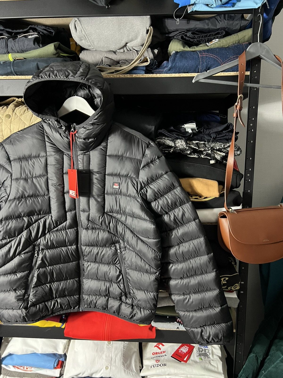 Diesel NWT DIESEL Mens Jacket Black Puffer Quilted Hooded Size XL Size US XL / EU 56 / 4 - 5 Thumbnail