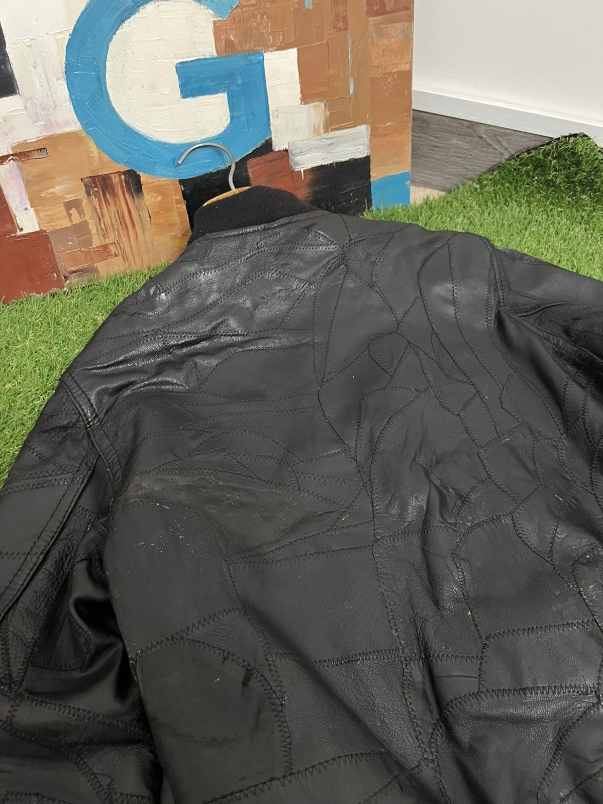 Alpha Industries × Vintage Vintage Alpha Industries Leather Patchwork Top Gun Jacket Size S / US 4 / IT 40 - 10 Thumbnail