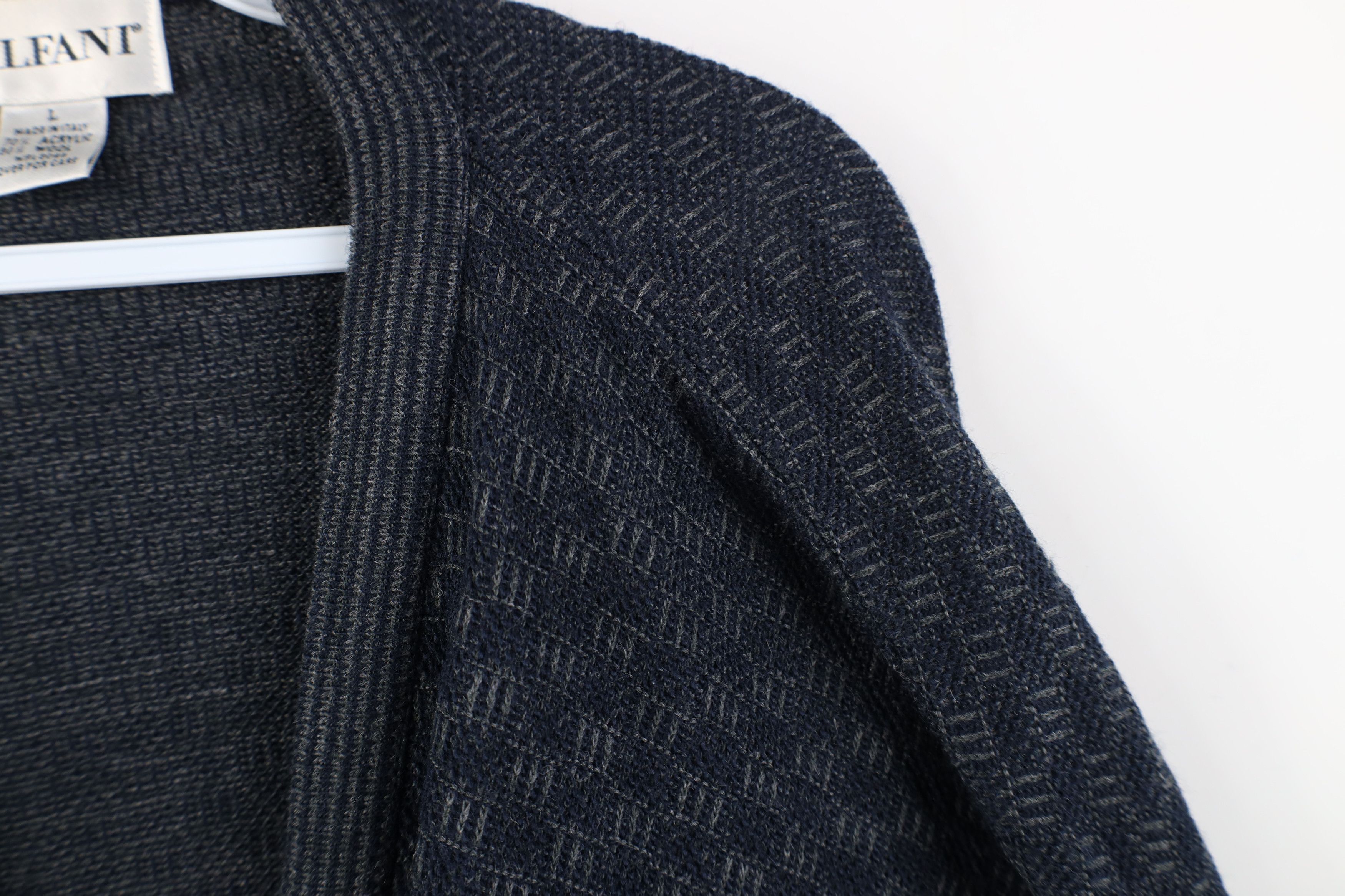 Vintage Vintage 90s Streetwear Checkered Knit Cardigan Sweater Size US L / EU 52-54 / 3 - 8 Thumbnail