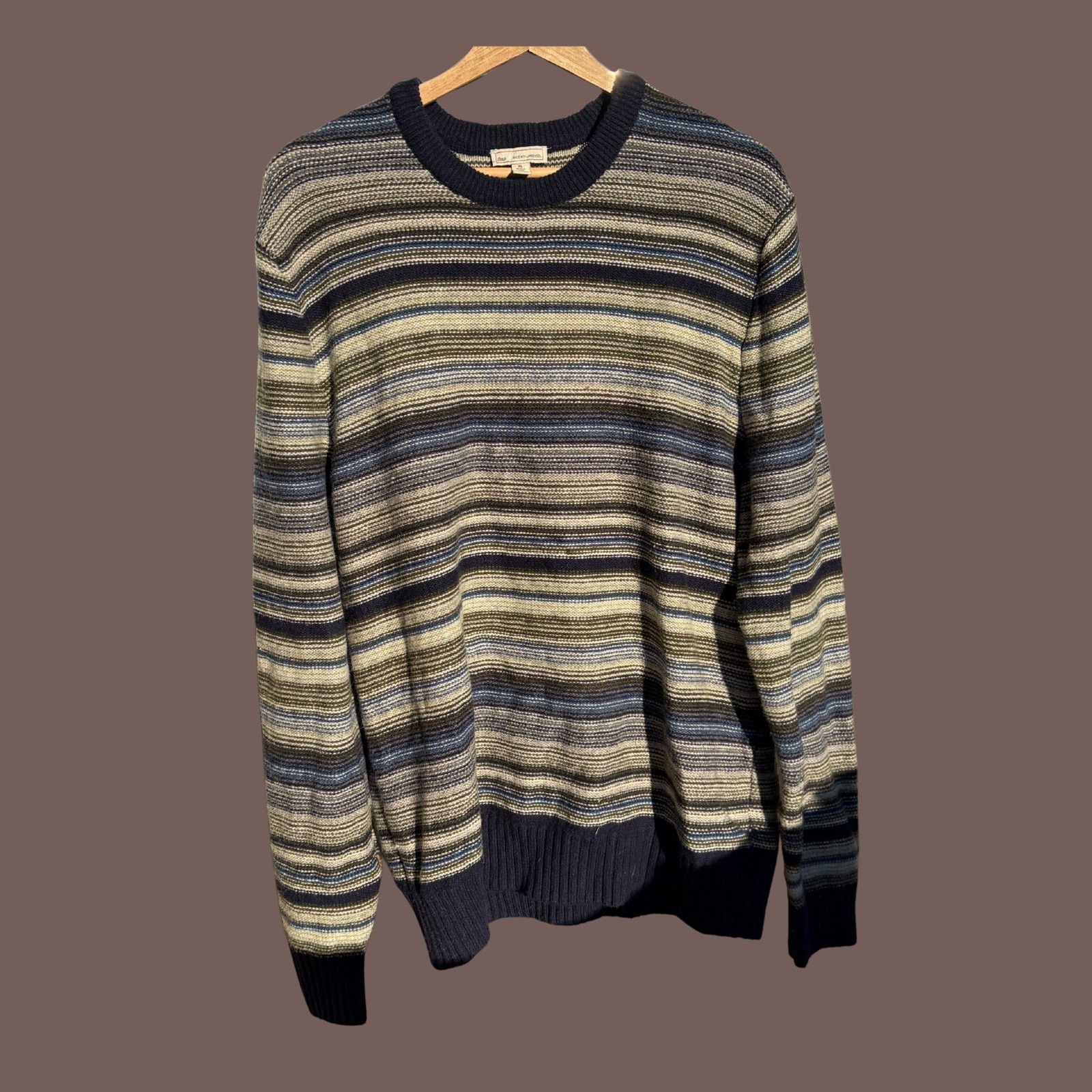Gap VTG Striped Sweater | Gap Lambswool Blue | Normcore Size US XL / EU 56 / 4 - 1 Thumbnail
