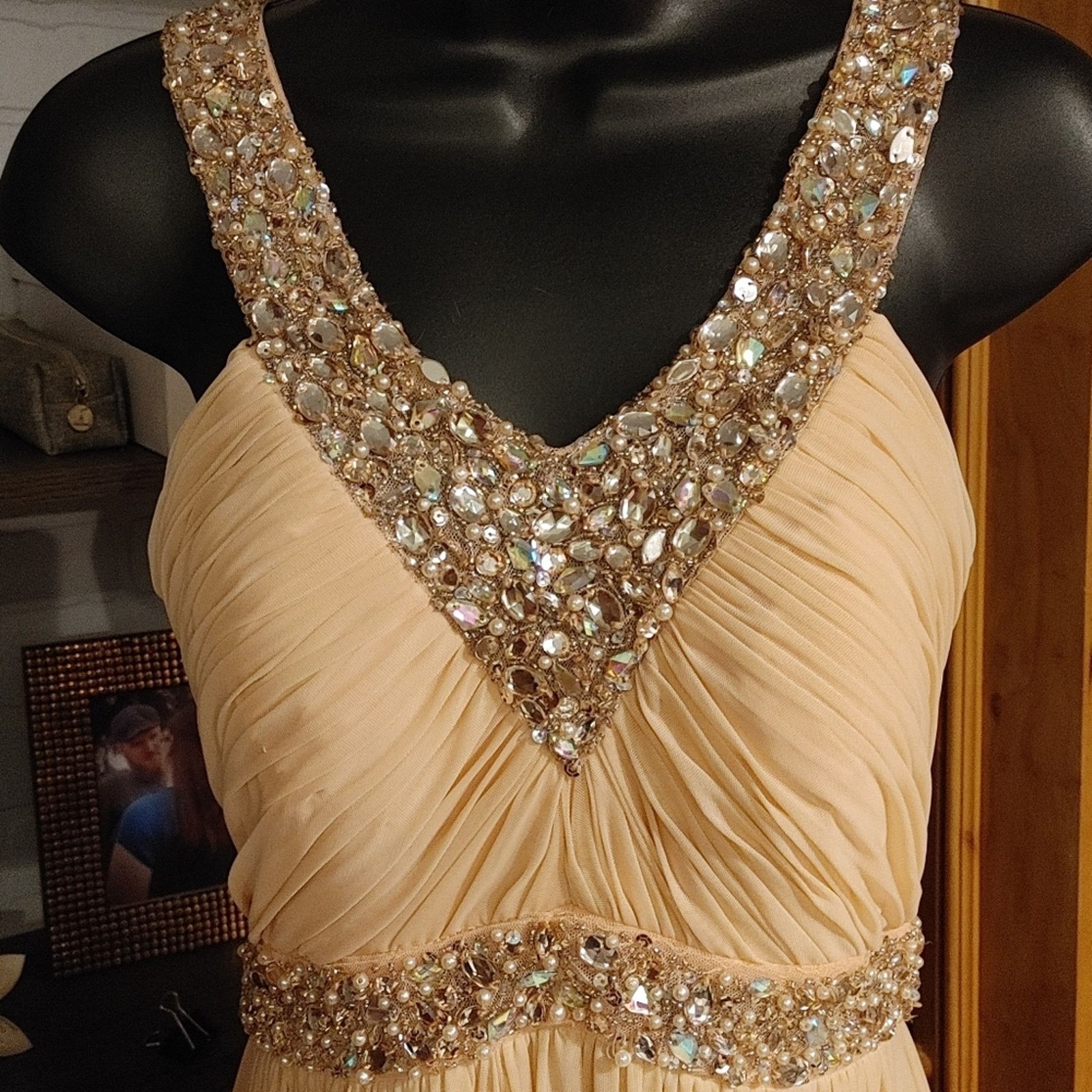 Other V-Neck A-Line Beaded Formal Dress Size XS / US 0-2 / IT 36-38 - 2 Thumbnail