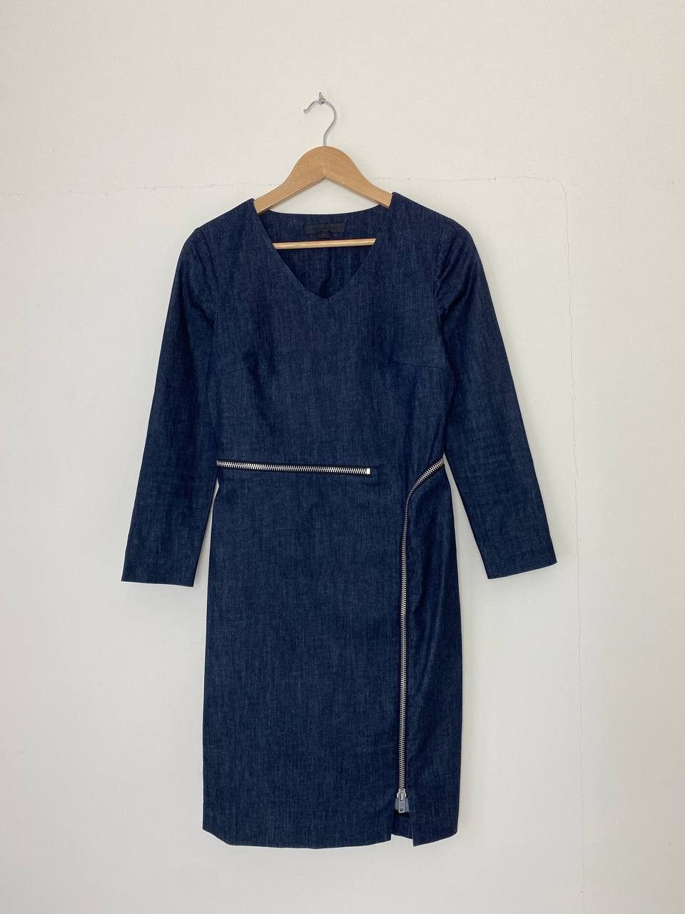 Alexander Wang Alexander Wang Denim Zipper V-Neck Midi Dress Size S / US 4 / IT 40 - 1 Thumbnail