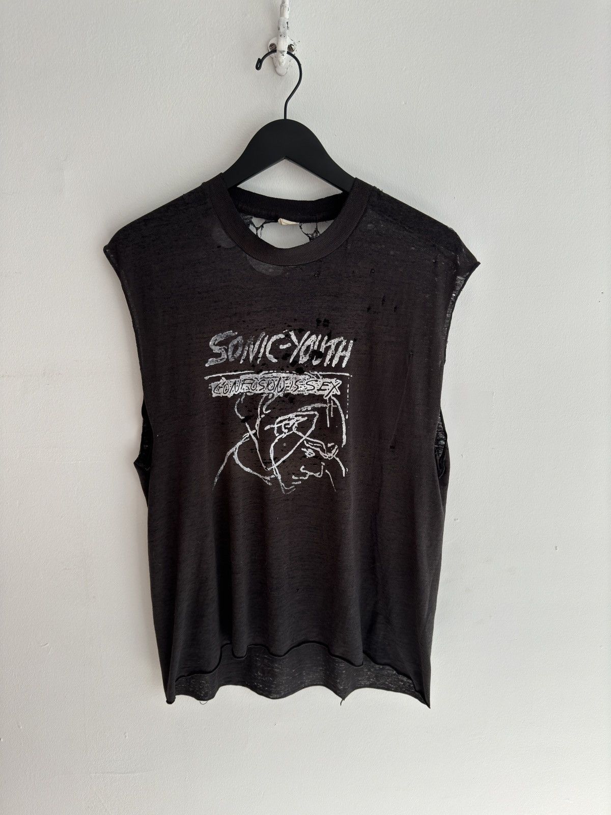 image of Band Tees x Vintage Sonic Youth 'confusion Is Sex Original Band Tee, C. 1983 in Black (Size Large)