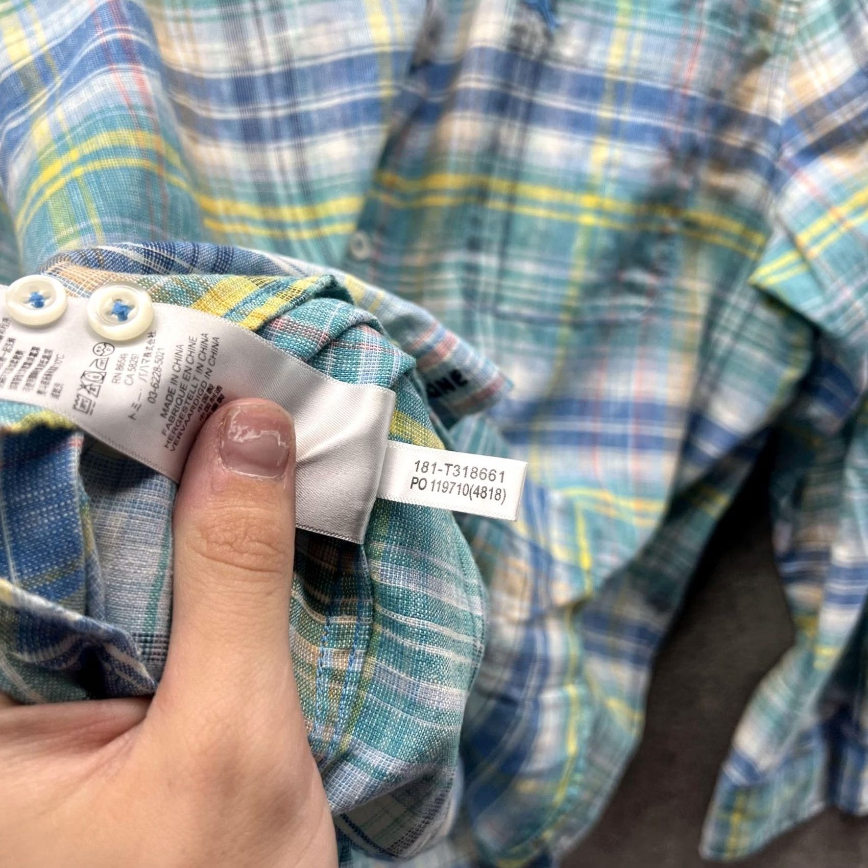 Tommy Bahama Tommy Bahama Shirt Mens Medium Blue Green Plaid Linen Blend Long Sleeve Size US M / EU 48-50 / 2 - 4 Thumbnail