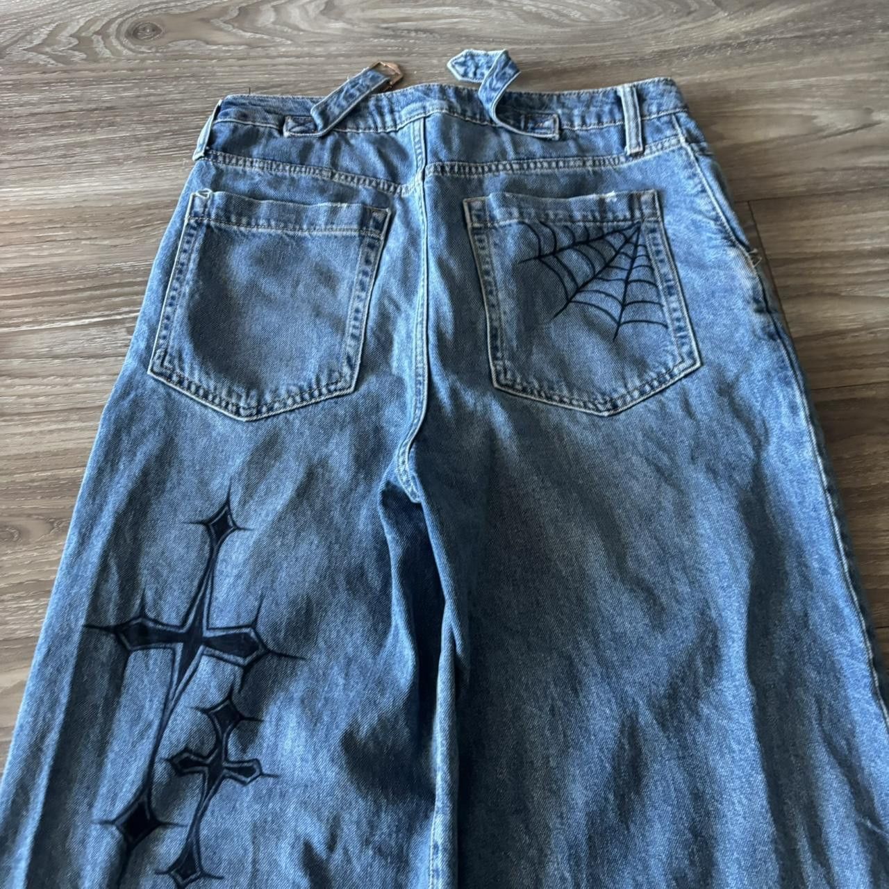 Japanese Brand Crazy Vintage Y2K/2000s Baggy Streetwear Skater Denim Jeans! 30x29 Size US 30 / EU 46 - 7 Thumbnail