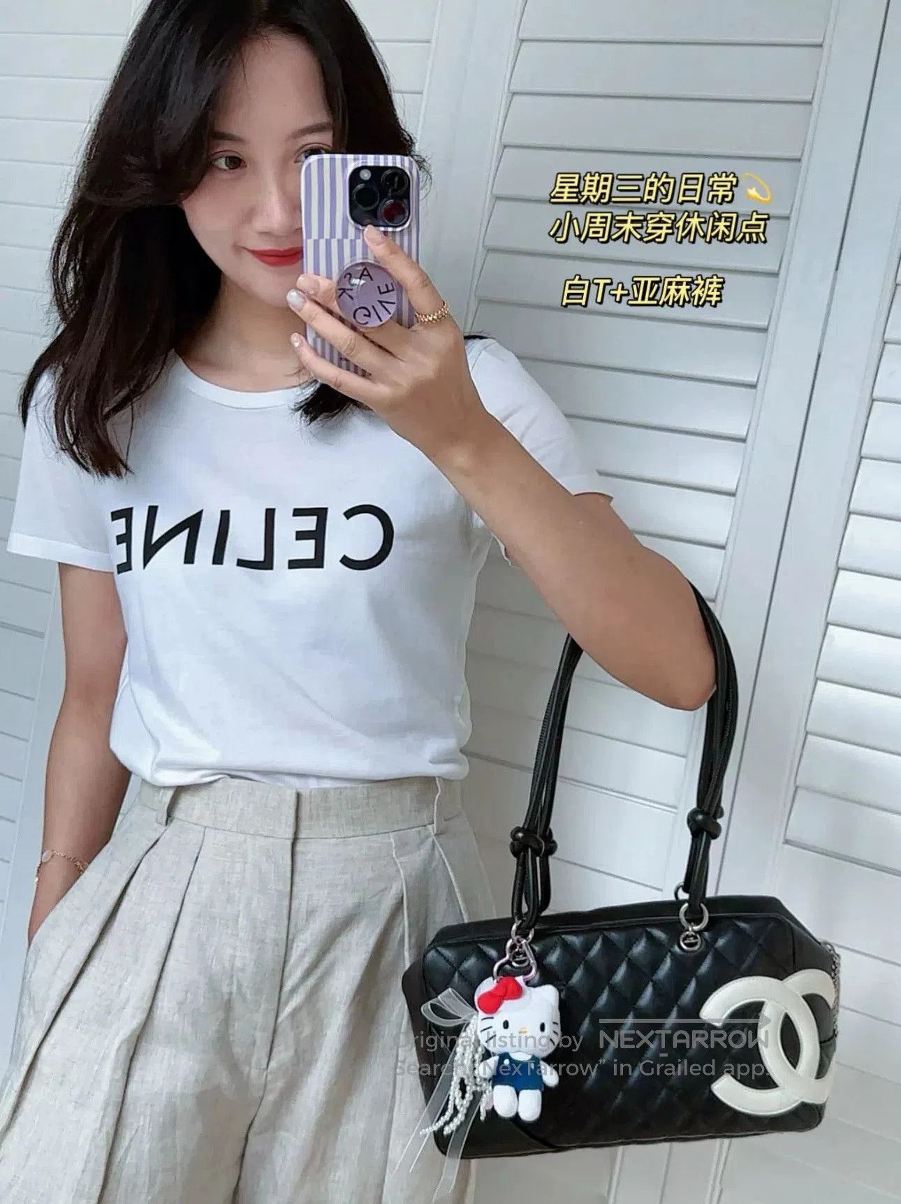 Other Celine Black Logo White Short. Size L / US 10 / IT 46 - 2 Thumbnail