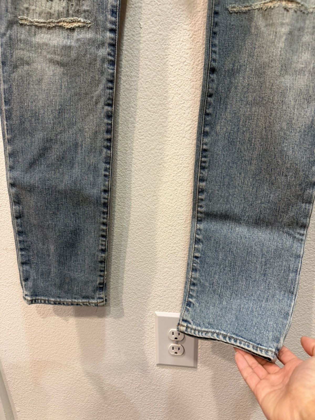 Saint Laurent Paris FW16 Repaired Lightwash D02 Denim Jeans 33 Size US 34 / EU 50 - 4 Thumbnail
