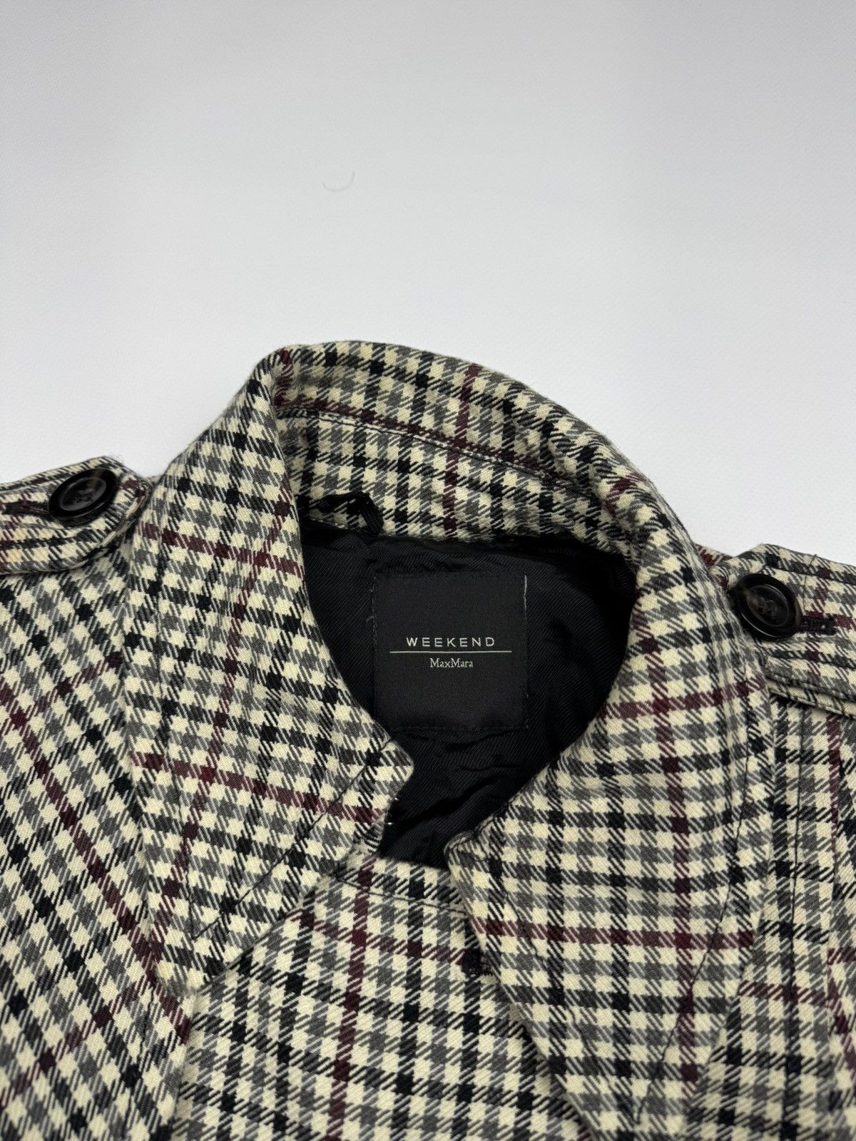 Weekend Max Mara Weekend Max Mara Check Trench Coat Size L / US 10 / IT 46 - 4 Thumbnail