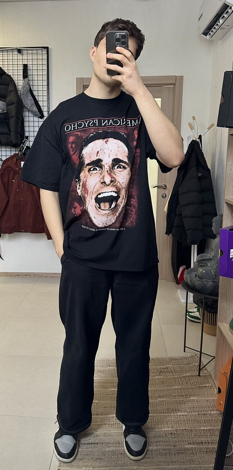 Other RARE! American Psycho Horror Movie Big Logo Christian Bale Size US XL / EU 56 / 4 - 2 Thumbnail