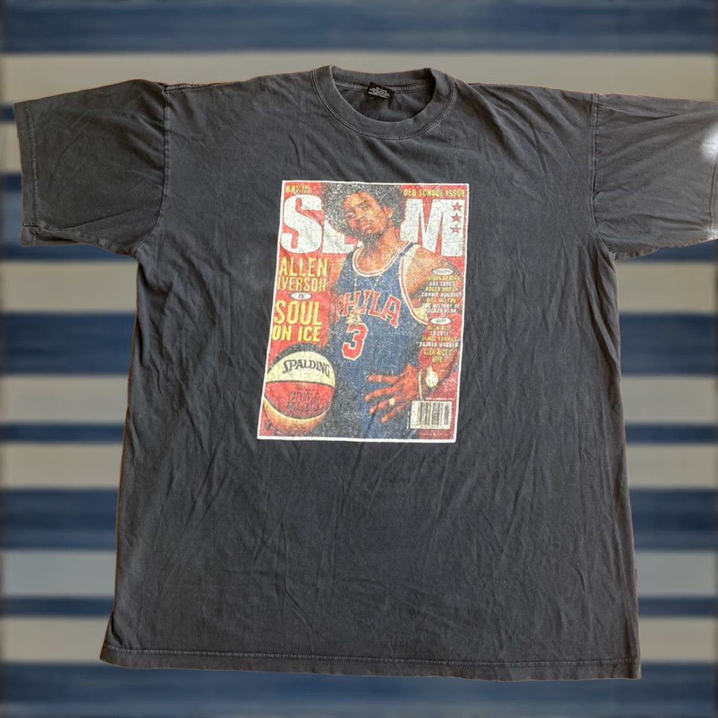 Vintage VINTAGE Allen Iverson Slam Magazine Cover Promo Black T Shirt 5XL Size US XXL / EU 58 / 5 - 1 Thumbnail