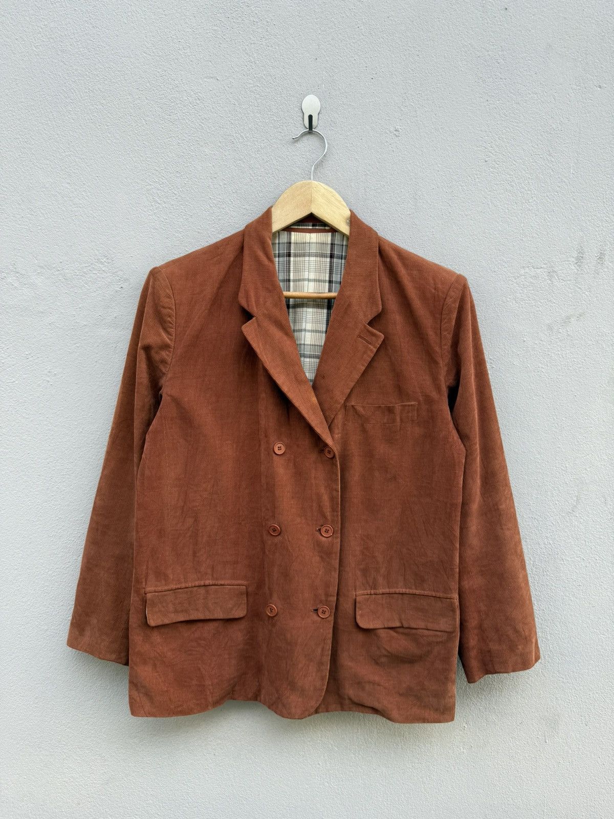 Yohji Yamamoto 💥ARCHIVED💥RARE Y’s Double Breasted Checkered Corduroy Blazer Size 38R - 1 Thumbnail
