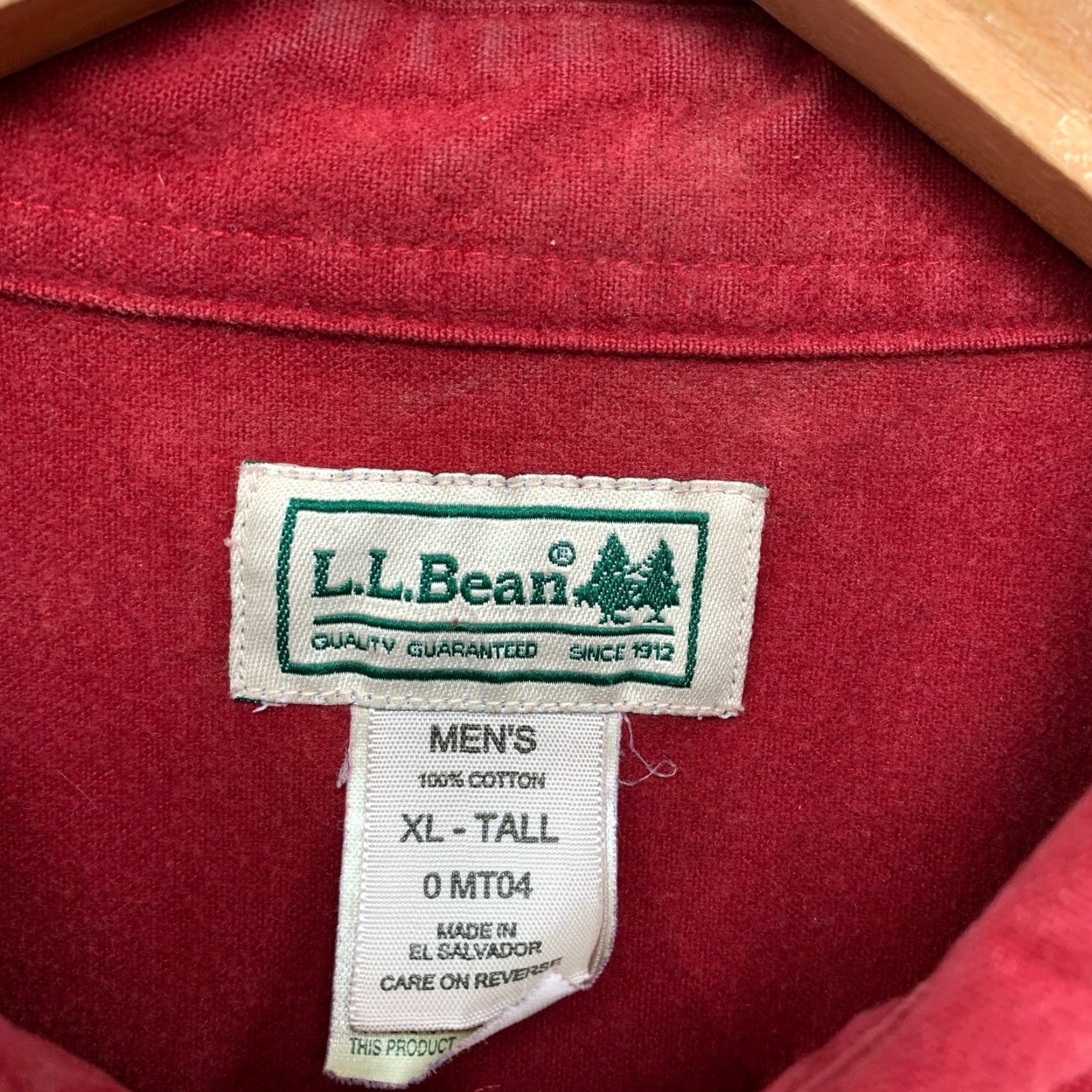 Vintage VINTAGE LL Bean Chamois Button Shirt Mens XL Tall XLT Red Outdoor Thick 100% Cotton Shirt Mens XLT Red 100% Cotton Chamois Button-Up Size US XL / EU 56 / 4 - 3 Thumbnail