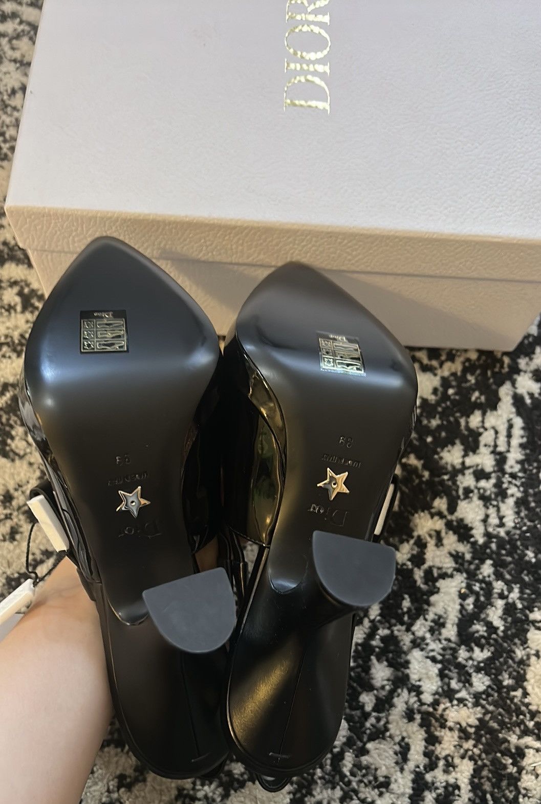 Dior Dior Sweet-D Slingback Pump Black Patent Leather Calfskin Size US 9 / IT 39 - 4 Thumbnail
