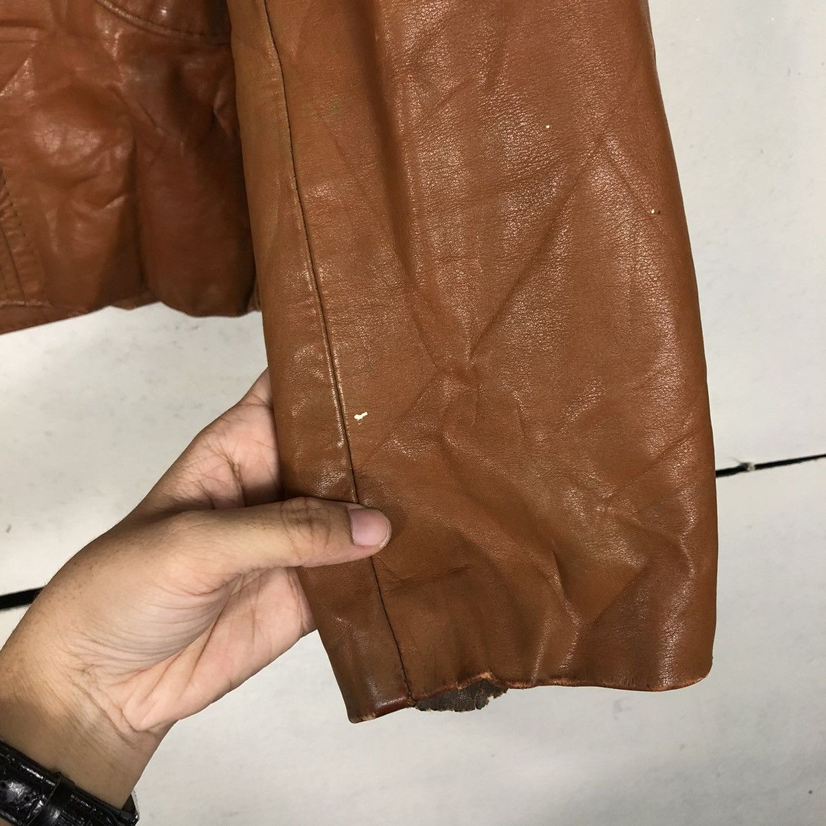 Japanese Brand 🔥VINTAGE 50’s BIKER GENUINE LEATHER JACKET CHESS KING TALON Size US S / EU 44-46 / 1 - 16 Thumbnail
