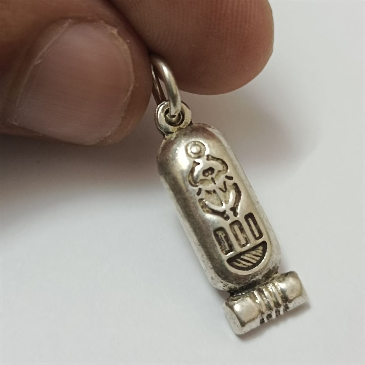Egyptian silver cartouche pendant pharaoh scarab silver 925