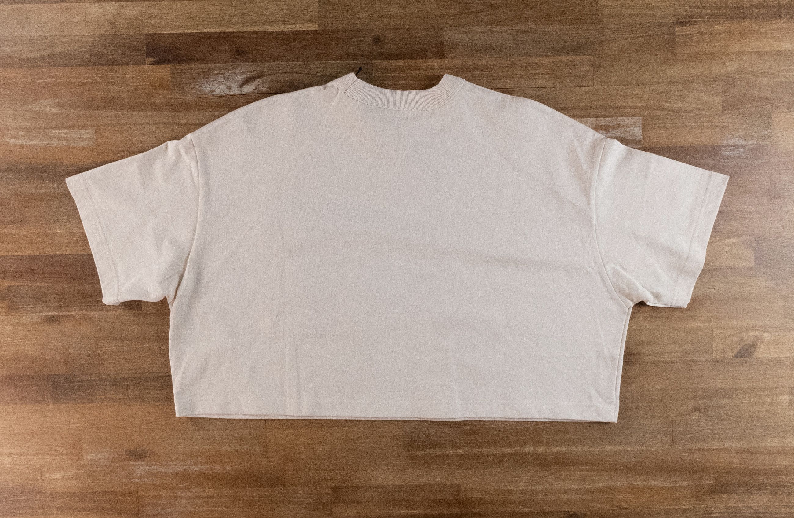 Bottega Veneta BOTTEGA VENETA cream Japanese jersey oversize crop t-shirt q Size L / US 10 / IT 46 - 13 Thumbnail