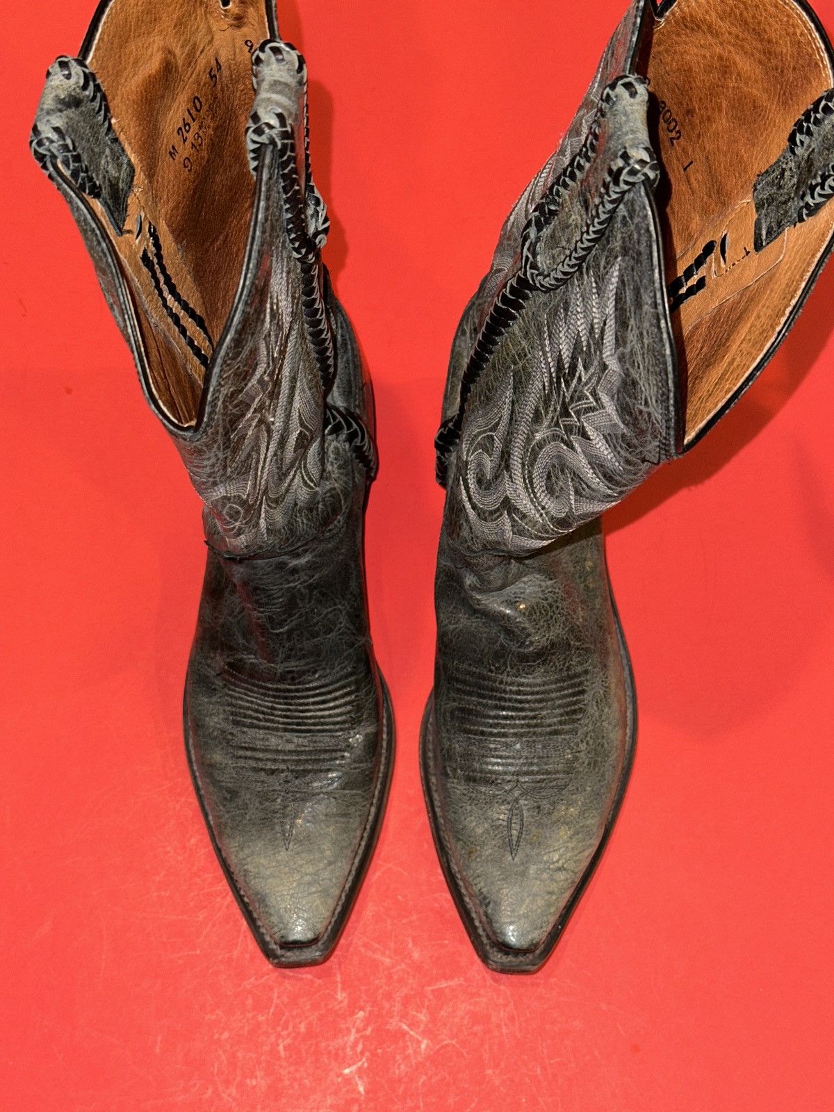 Lucchese Lucchese 1883 Jesse Black Road Calf Snip Toe Western Boots 9 Size US 9 / EU 42 - 1 Thumbnail