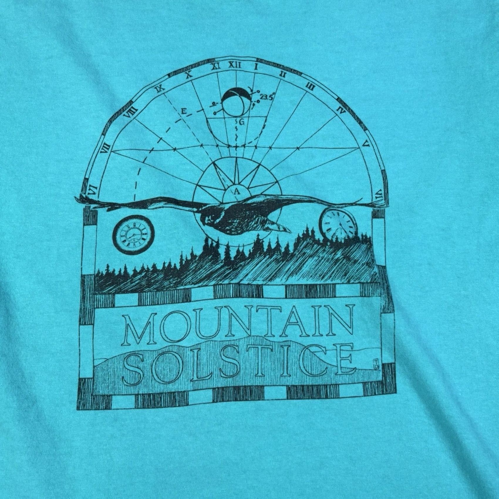 Fruit Of The Loom VINTAGE 90s Mountain Solstice Nature Art T Shirt Mens XL Blue Cotton Graphic Print Crew Neck Short Sleeve Fruit of the Loom"} Size US XL / EU 56 / 4 - 3 Thumbnail